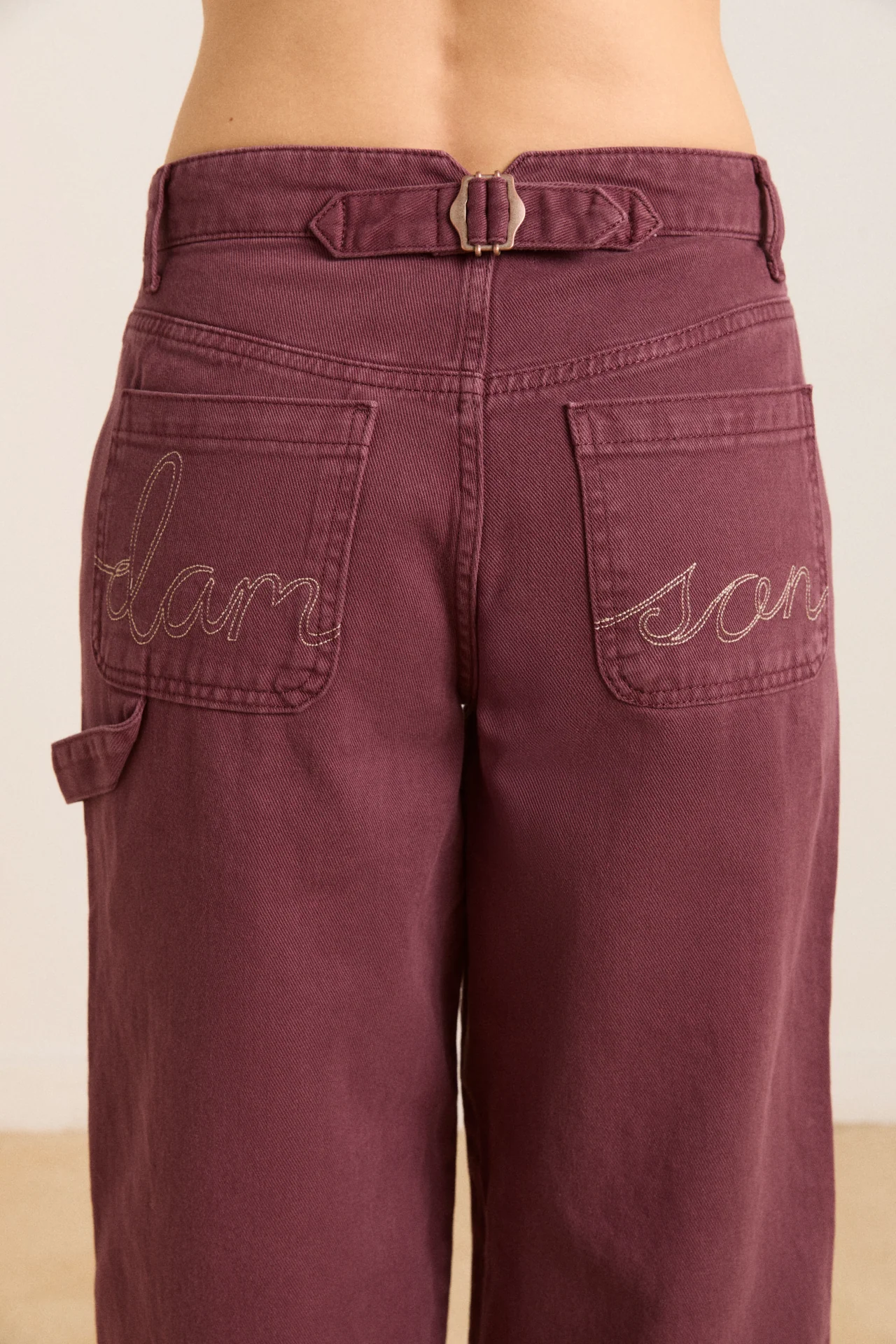 drew jeans - burgundy