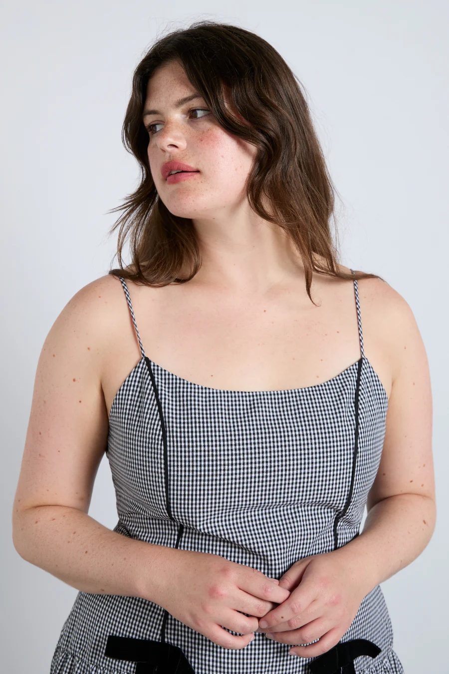 persephone midi dress - black gingham
