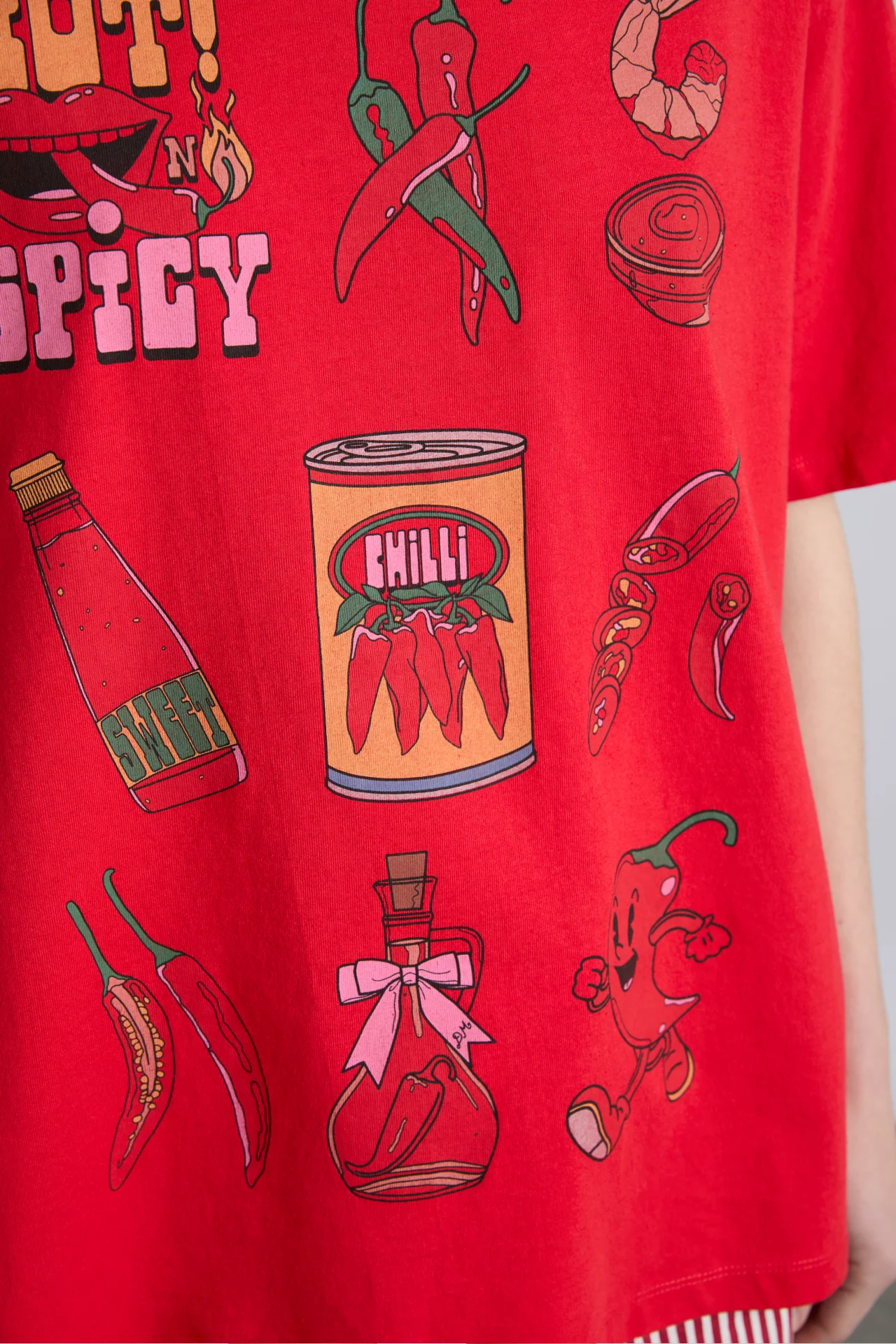 chilli boyfriend tee - washed red