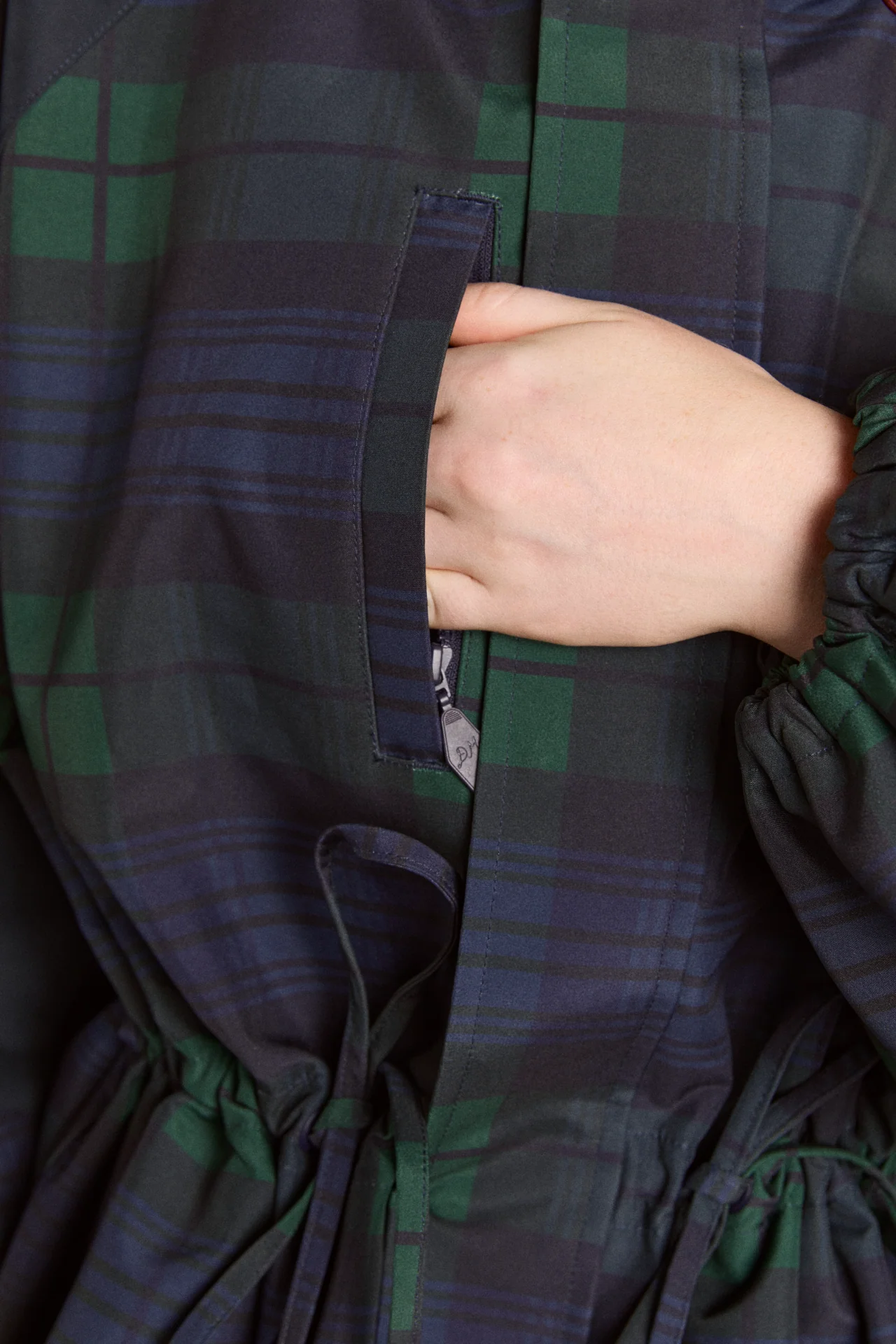 pre-order liu shower resistant raincoat - navy check