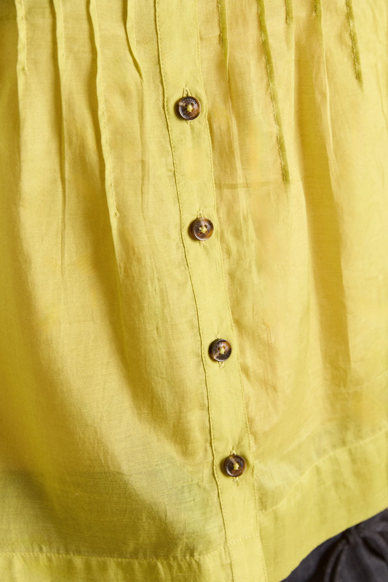sheer wendy blouse - golden lime