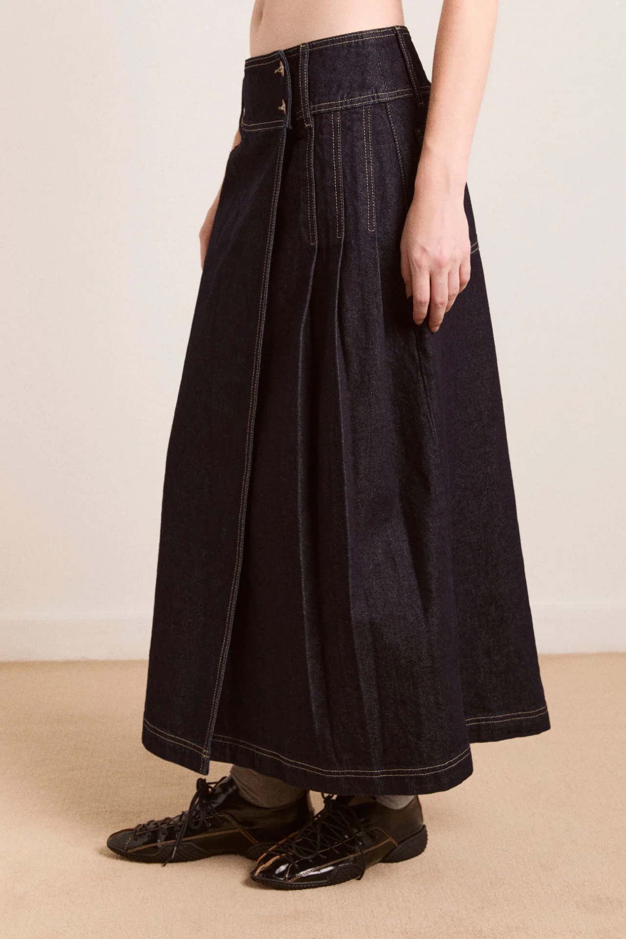 raye denim skirt - dark indigo