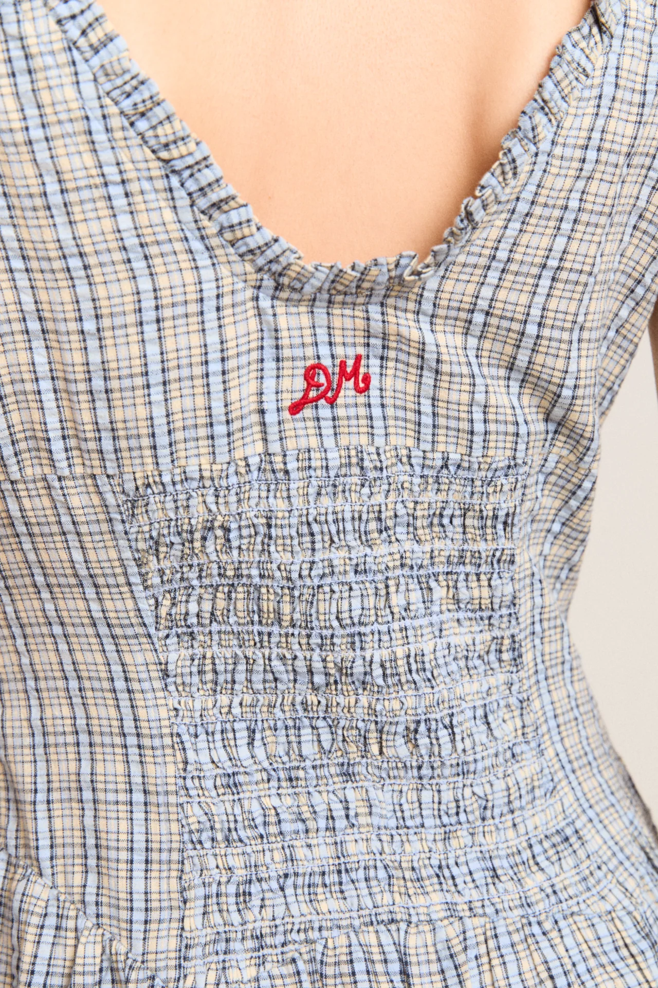 mallory midi dress - cloudy check