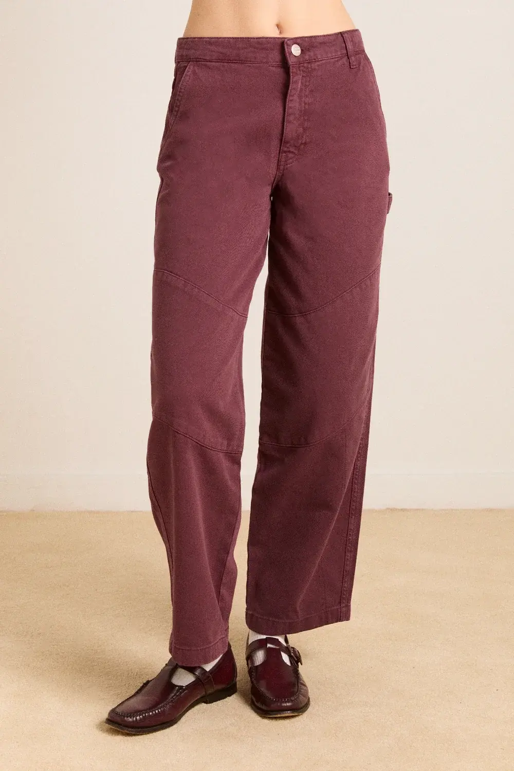 drew jeans - burgundy