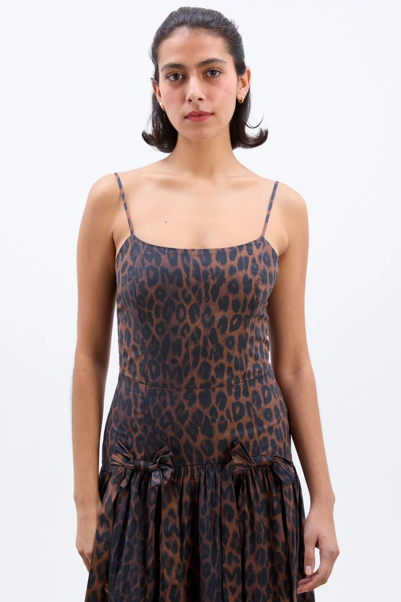persephone midi dress - dark leopard