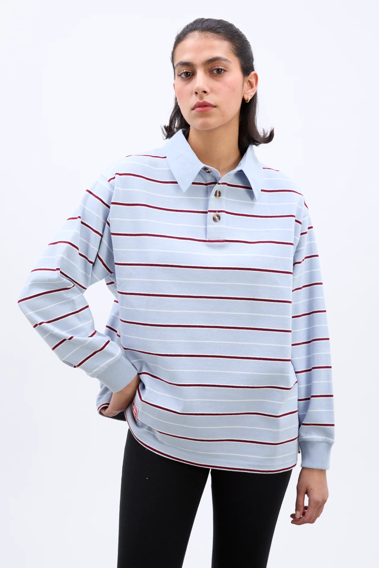 remie rugby shirt - light blue stripe
