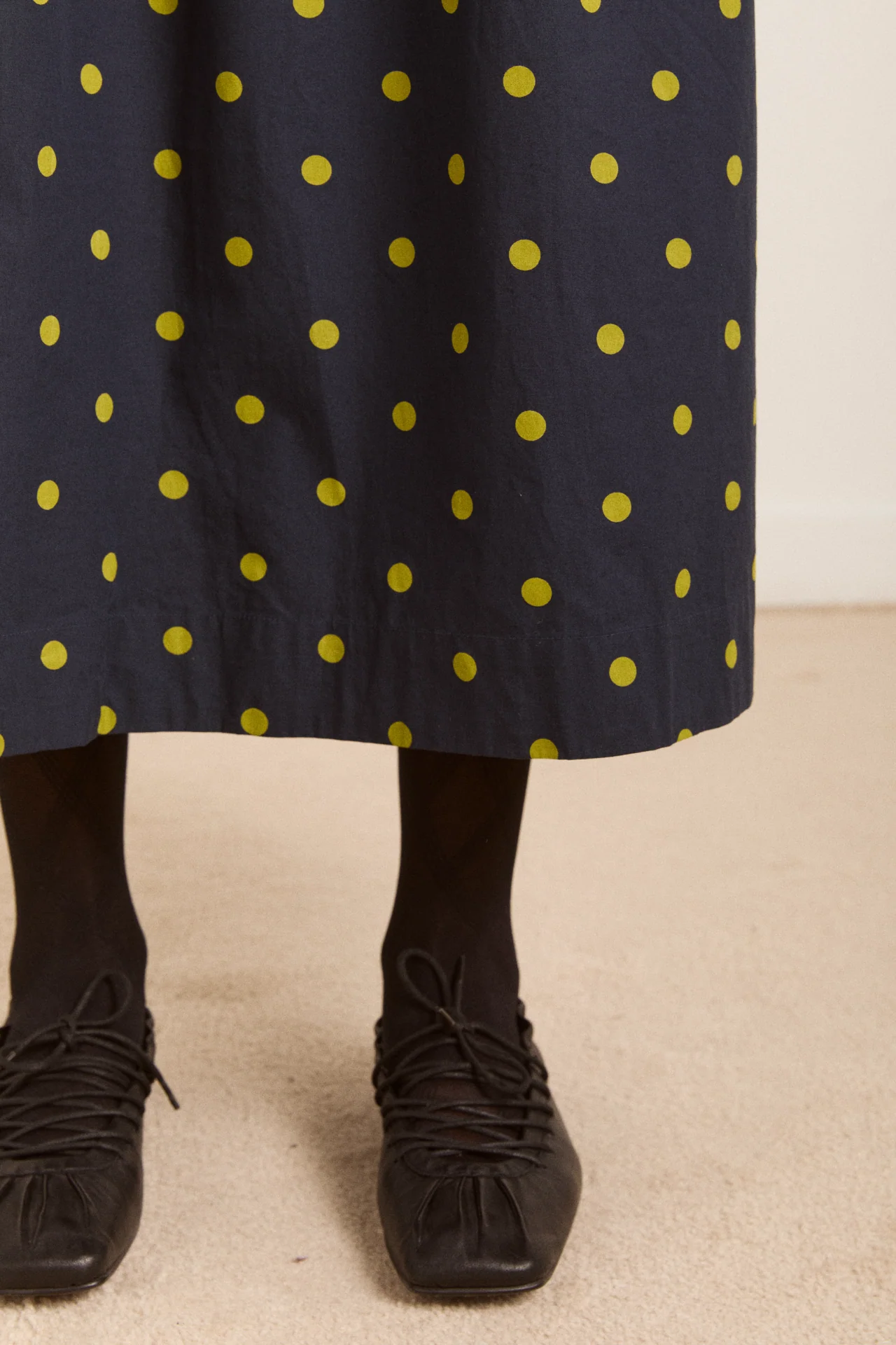 malinda super smocked midi dress - navy olive spot