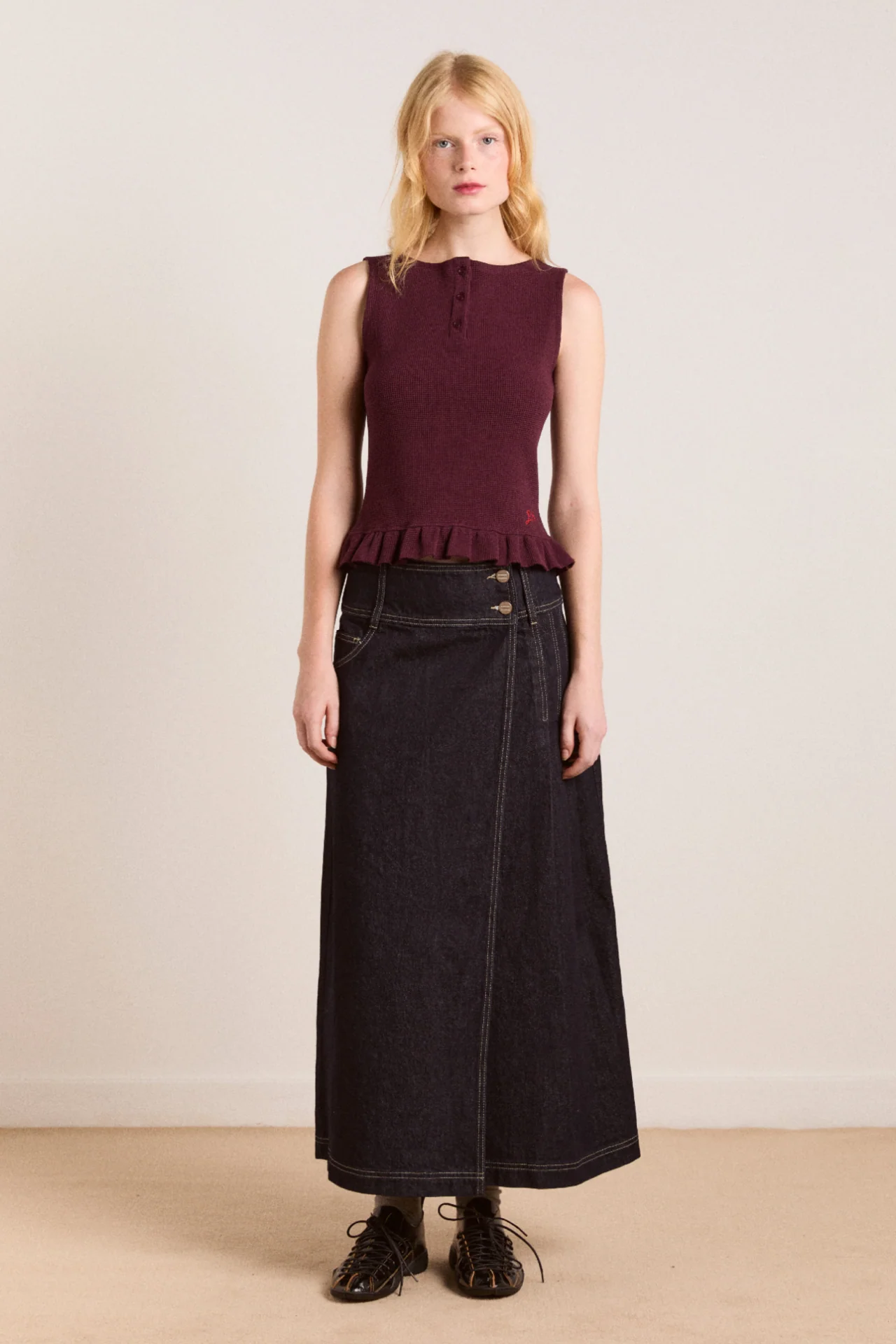 raye denim skirt - dark indigo