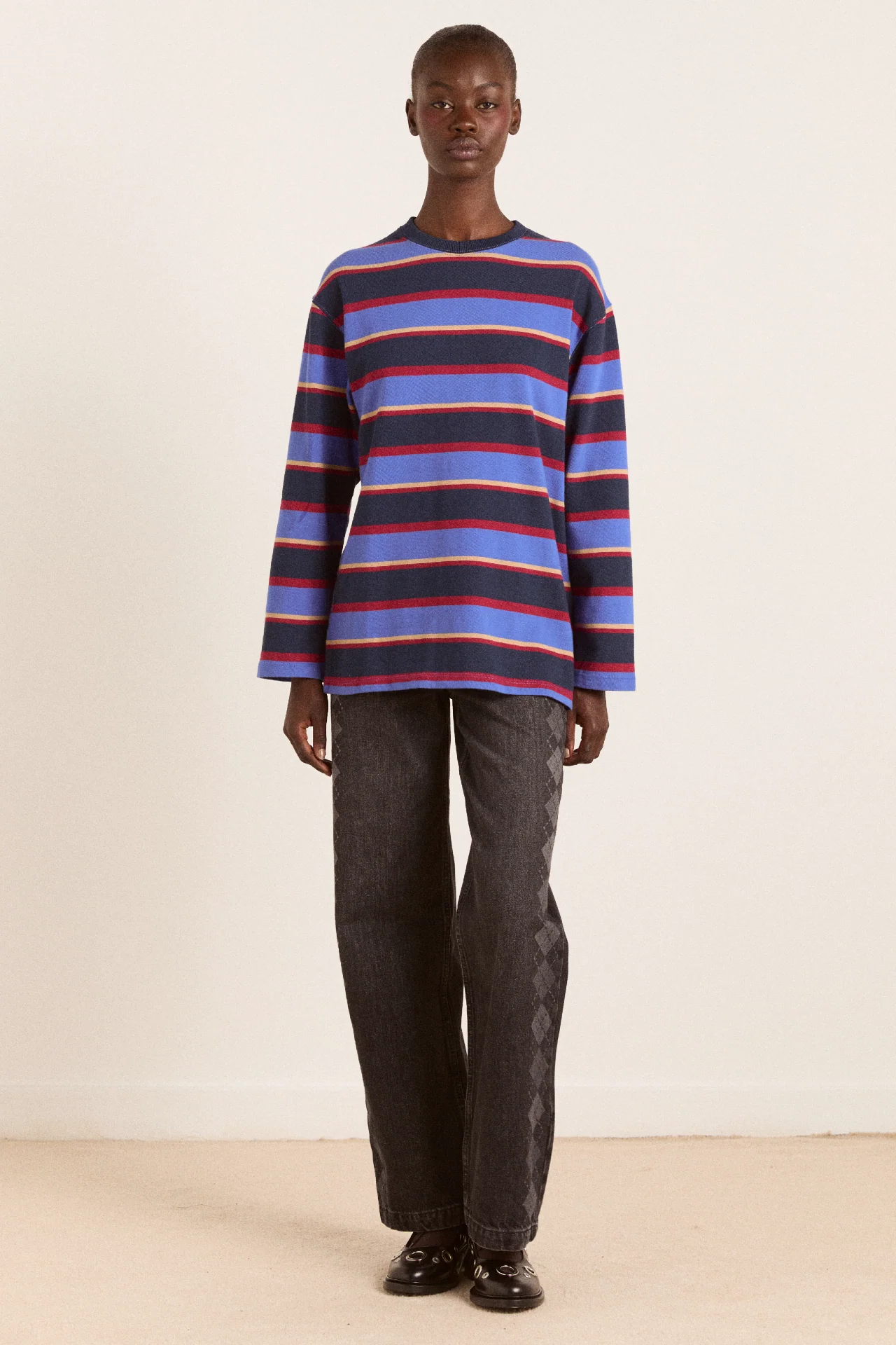 ali long sleeve tee - blue stripe