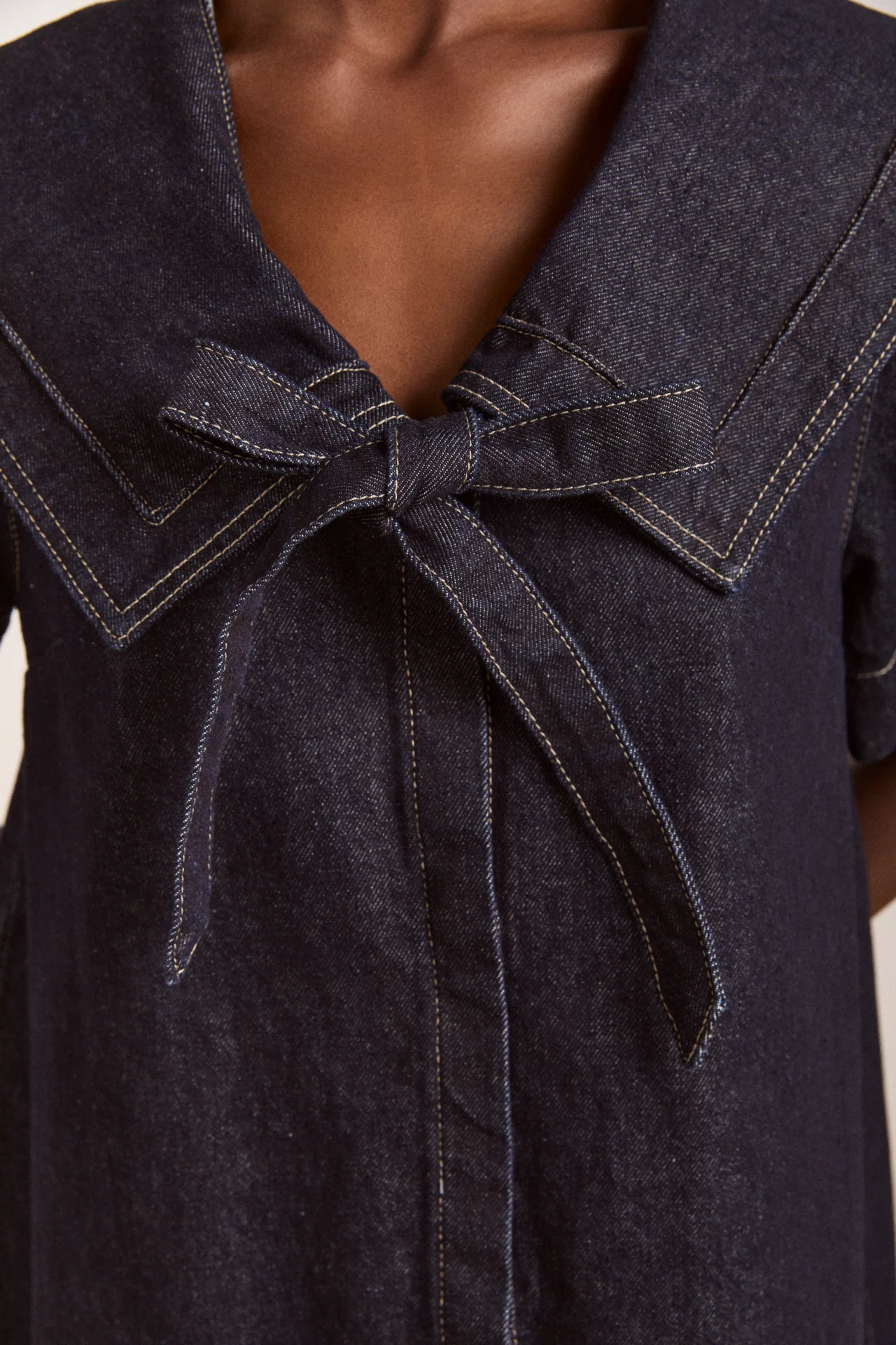 goldie dress - denim indigo