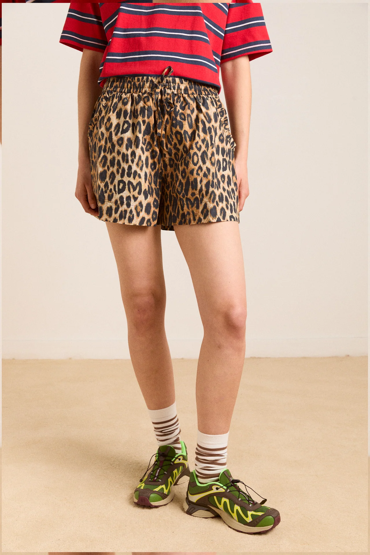 leopard pull on shorts
