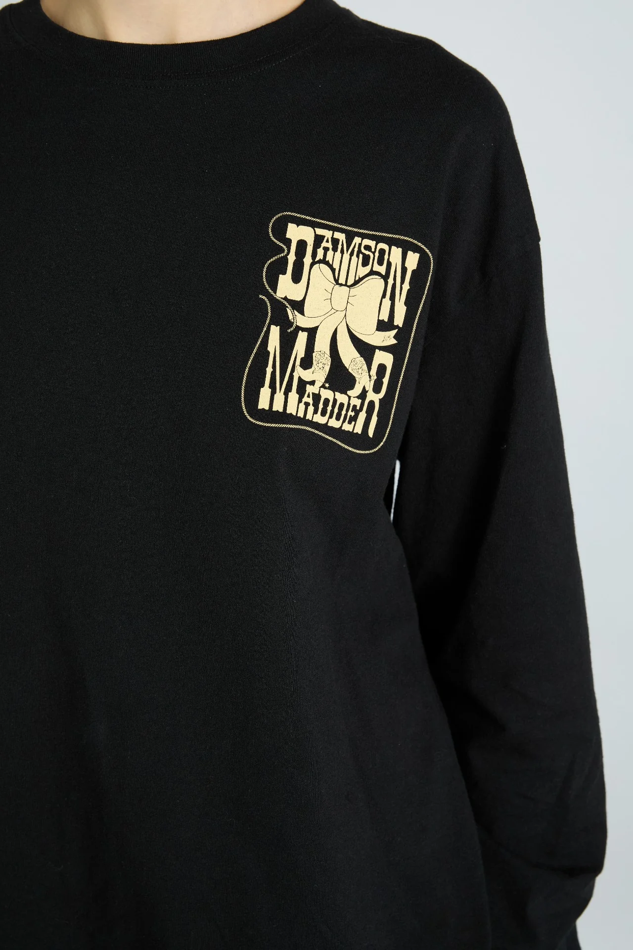 cowboy long sleeve tee- black