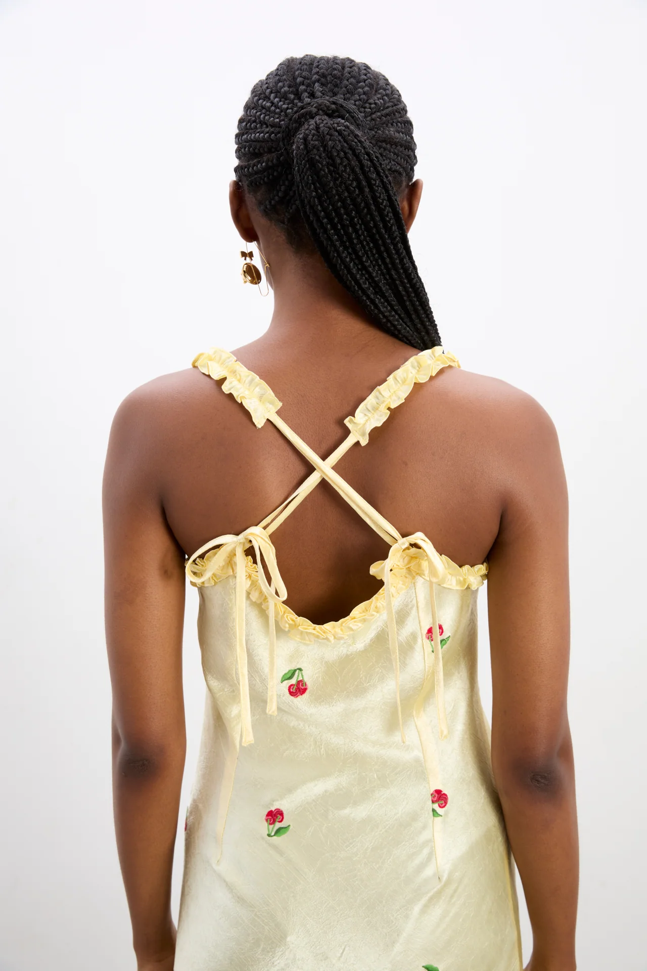 simone slip midi dress - butter yellow