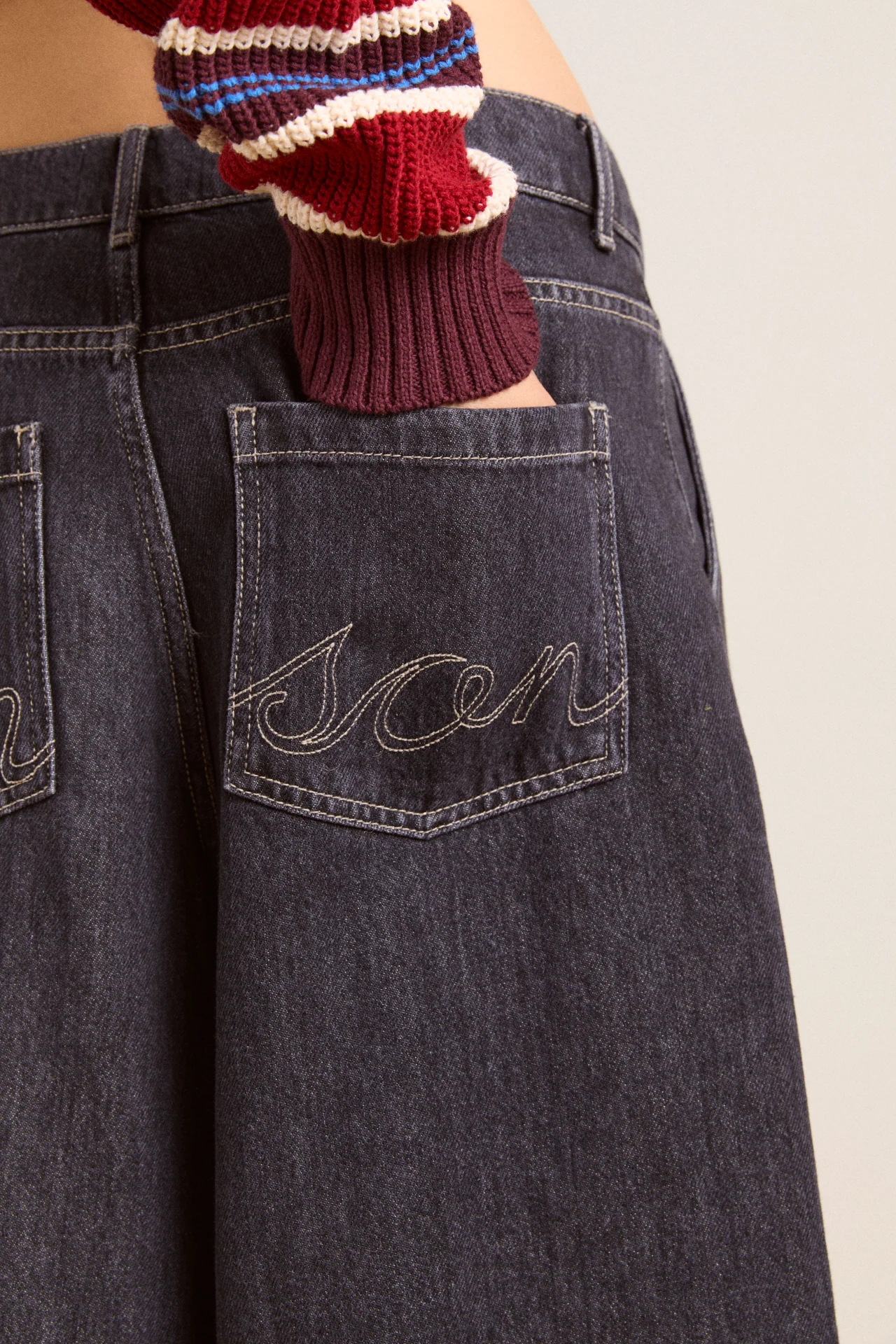 soft denim pleated marj culottes