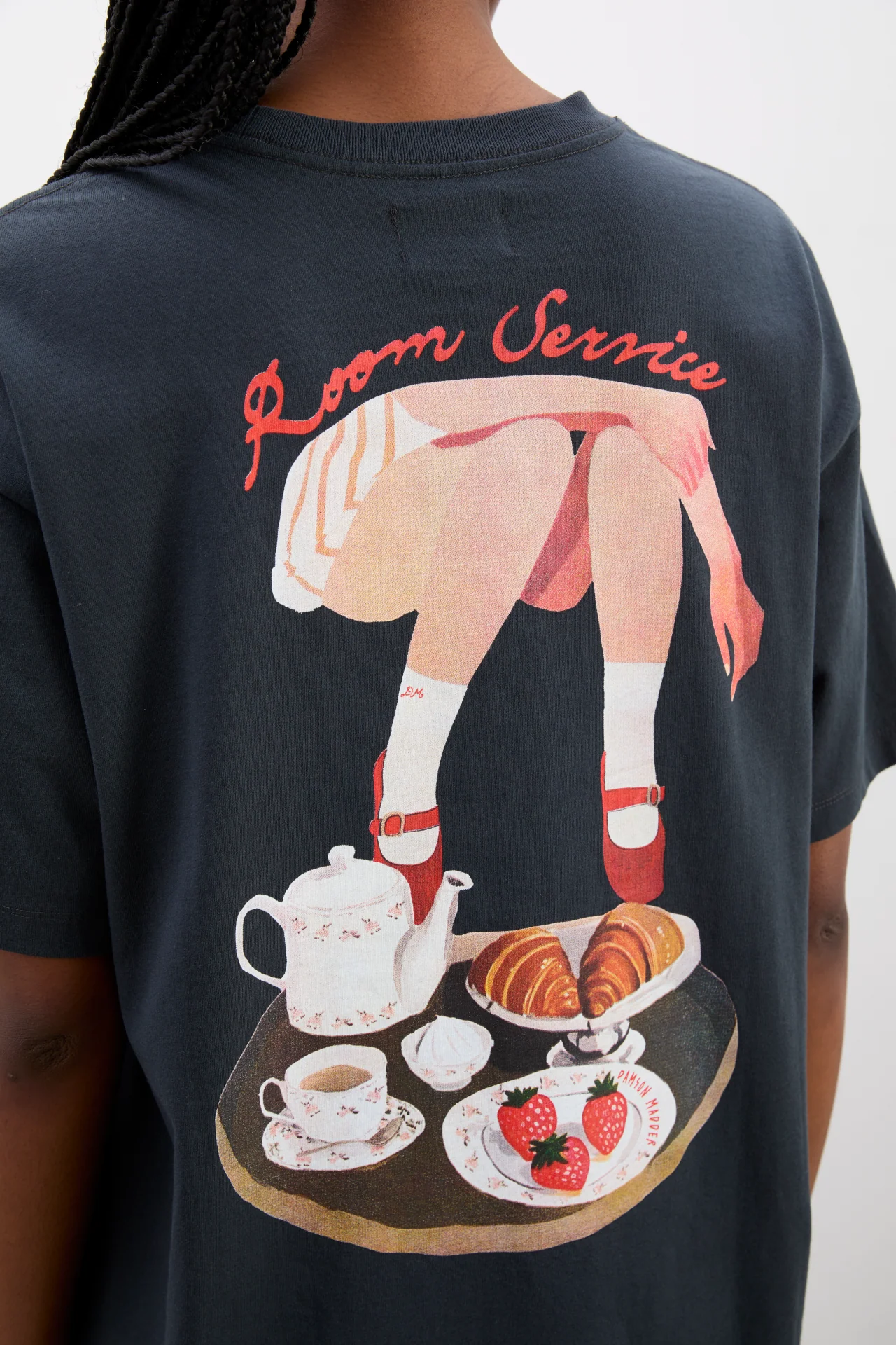 ring for room service tee - charcoal