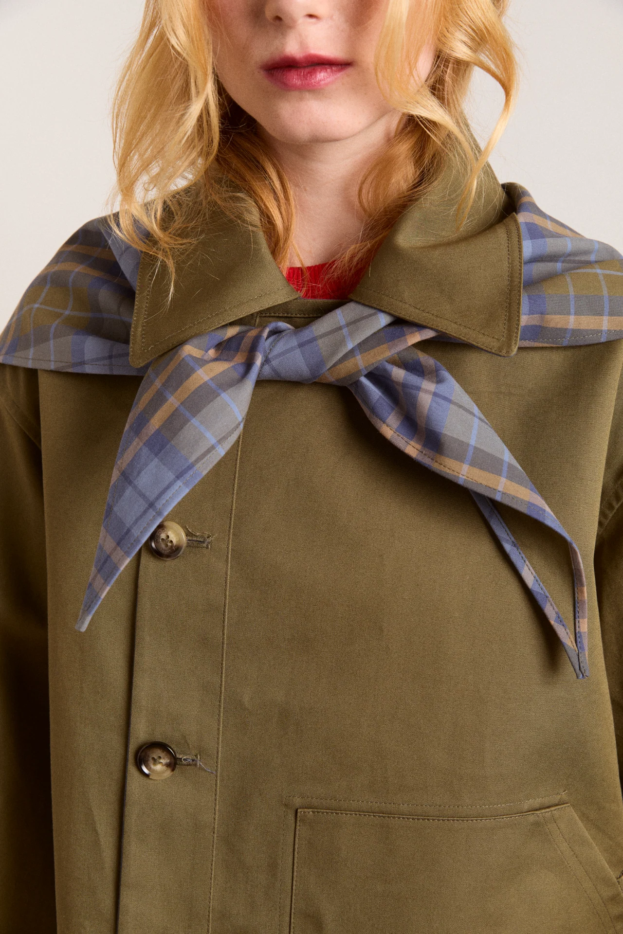 pre-order reversible jerry crop trench coat - olive