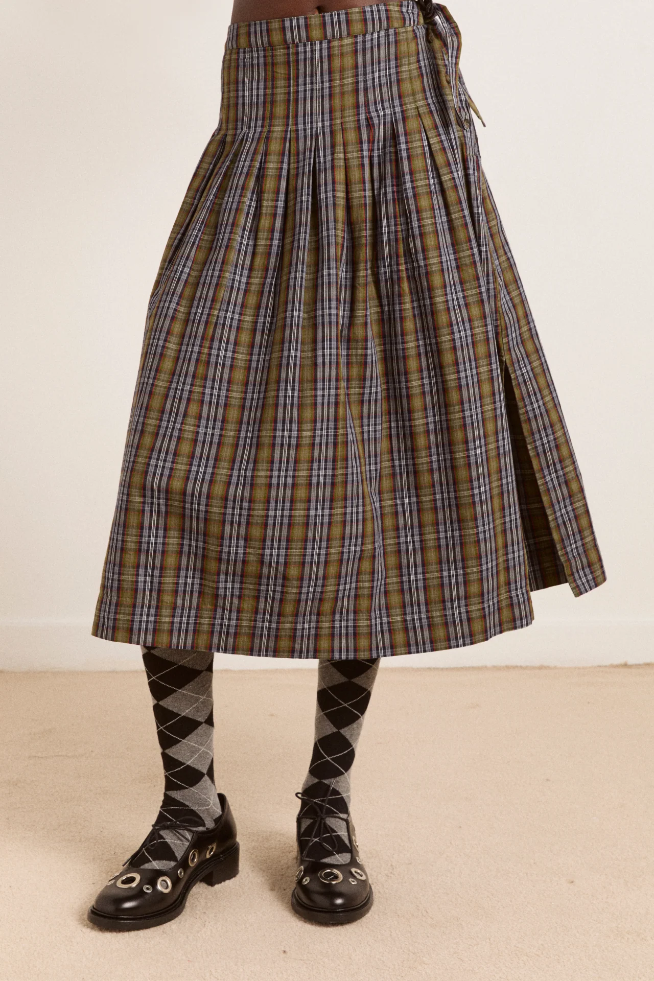 josie midi skirt - multi check