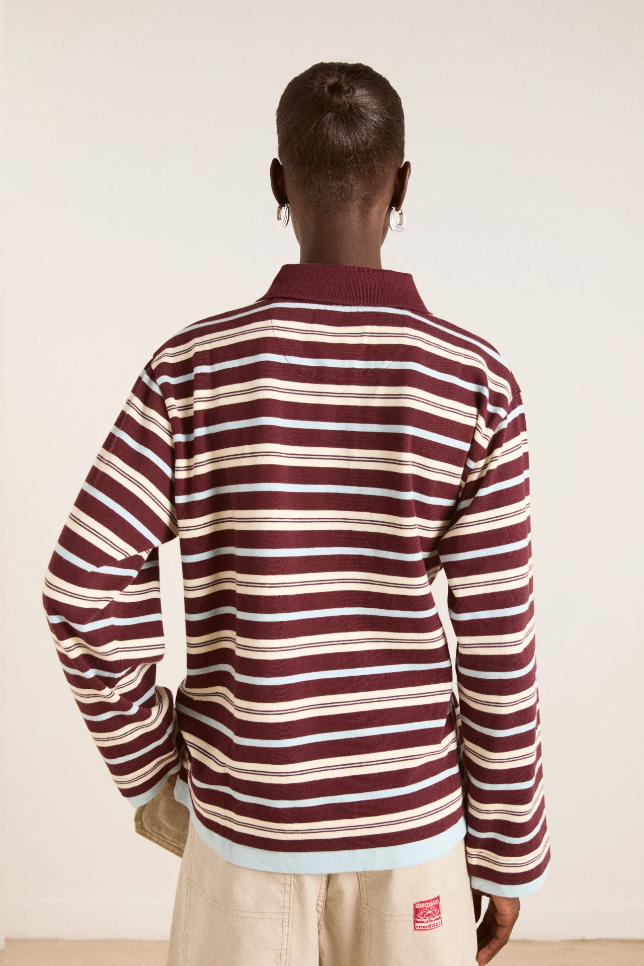 noah cinch layered rugby - choc stripe