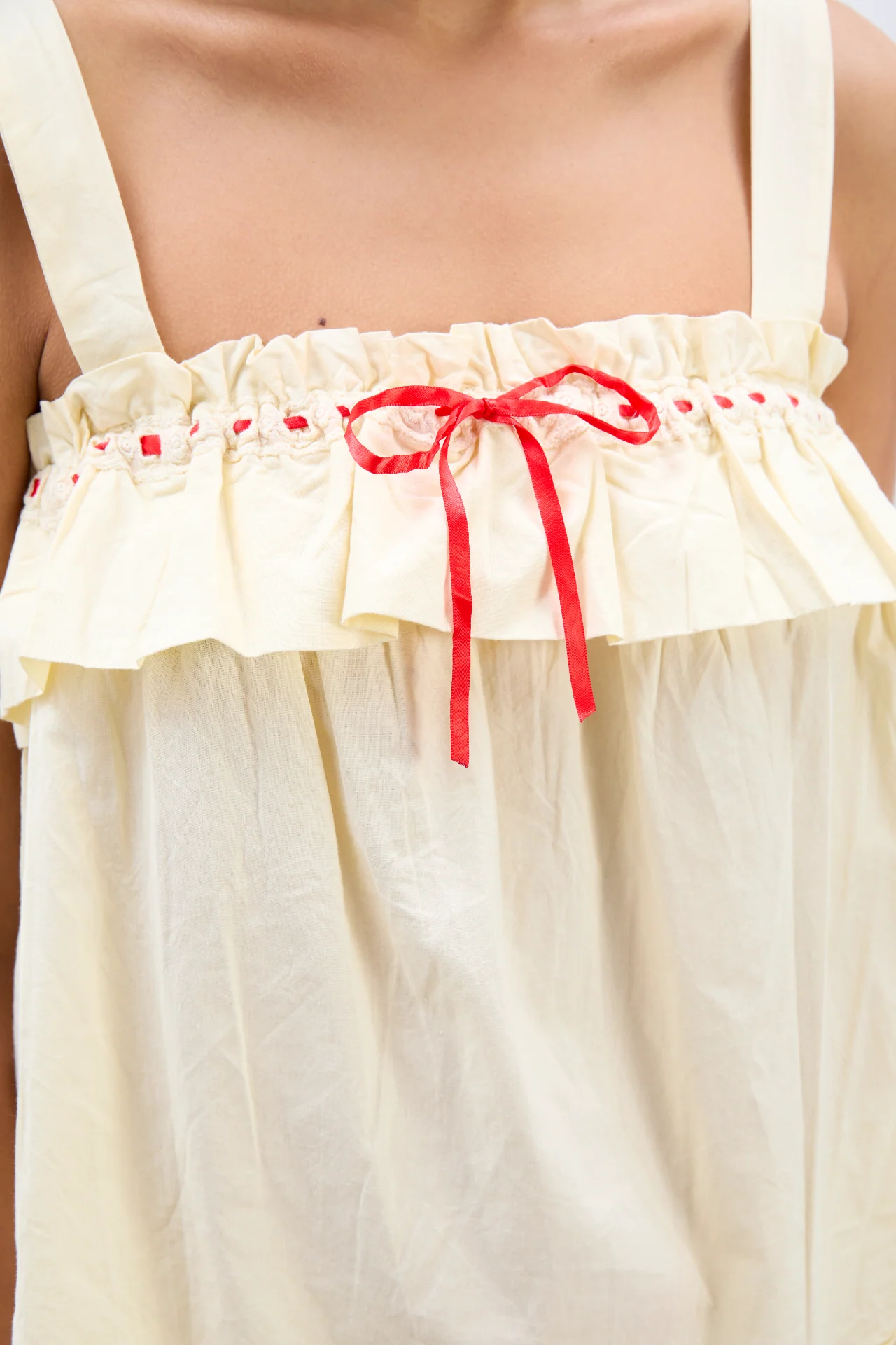 tula wide strap smock cami - butter/red