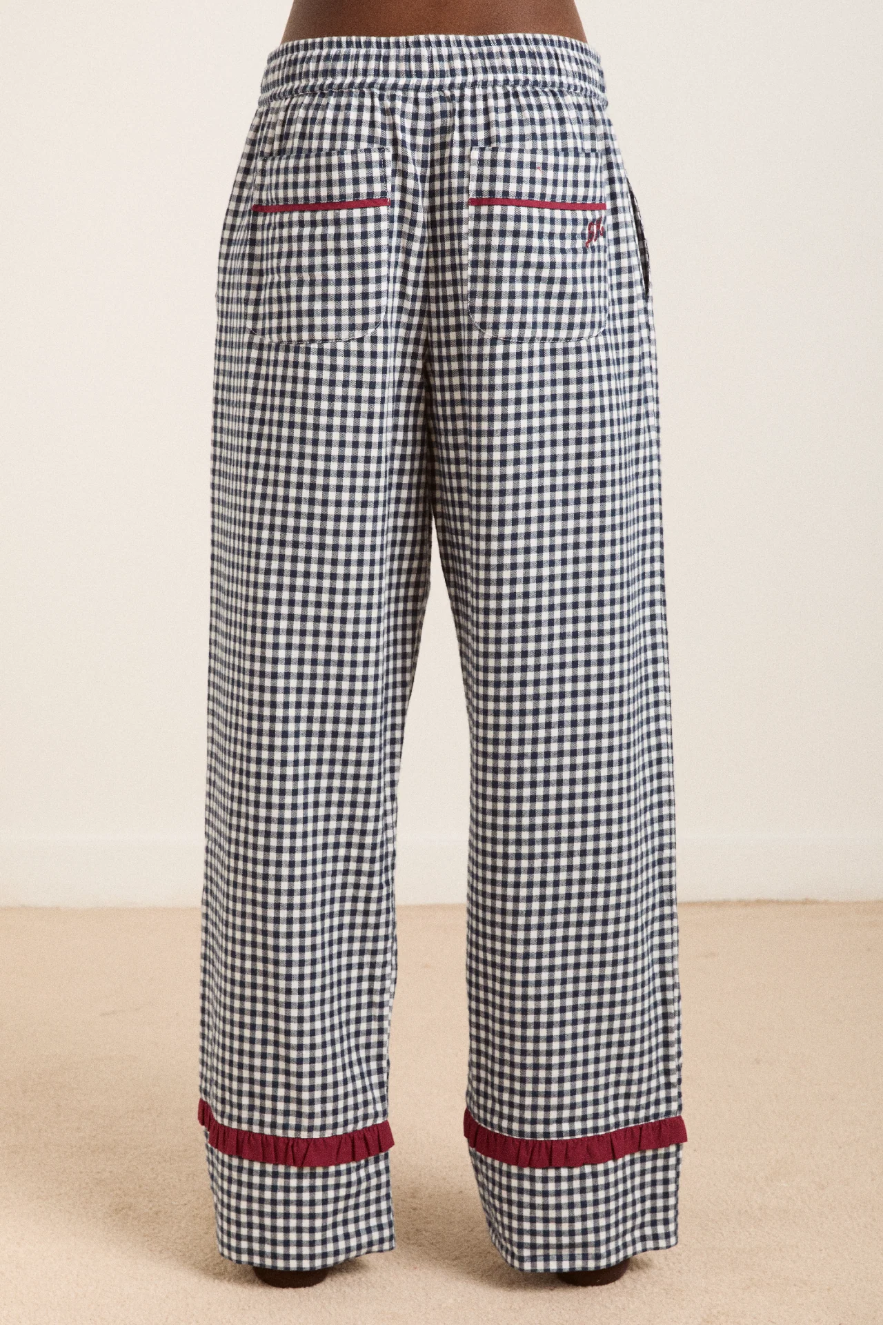 antonia pj set - navy gingham