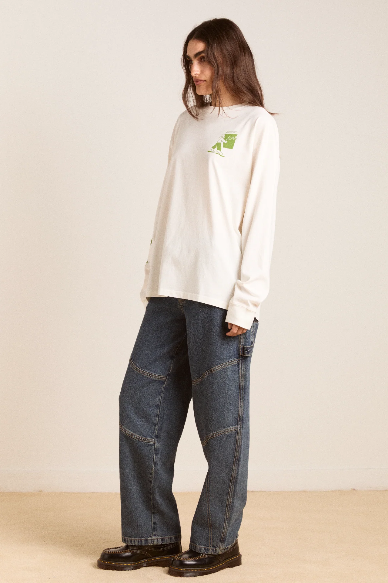 matcha moments long sleeve tee - ecru