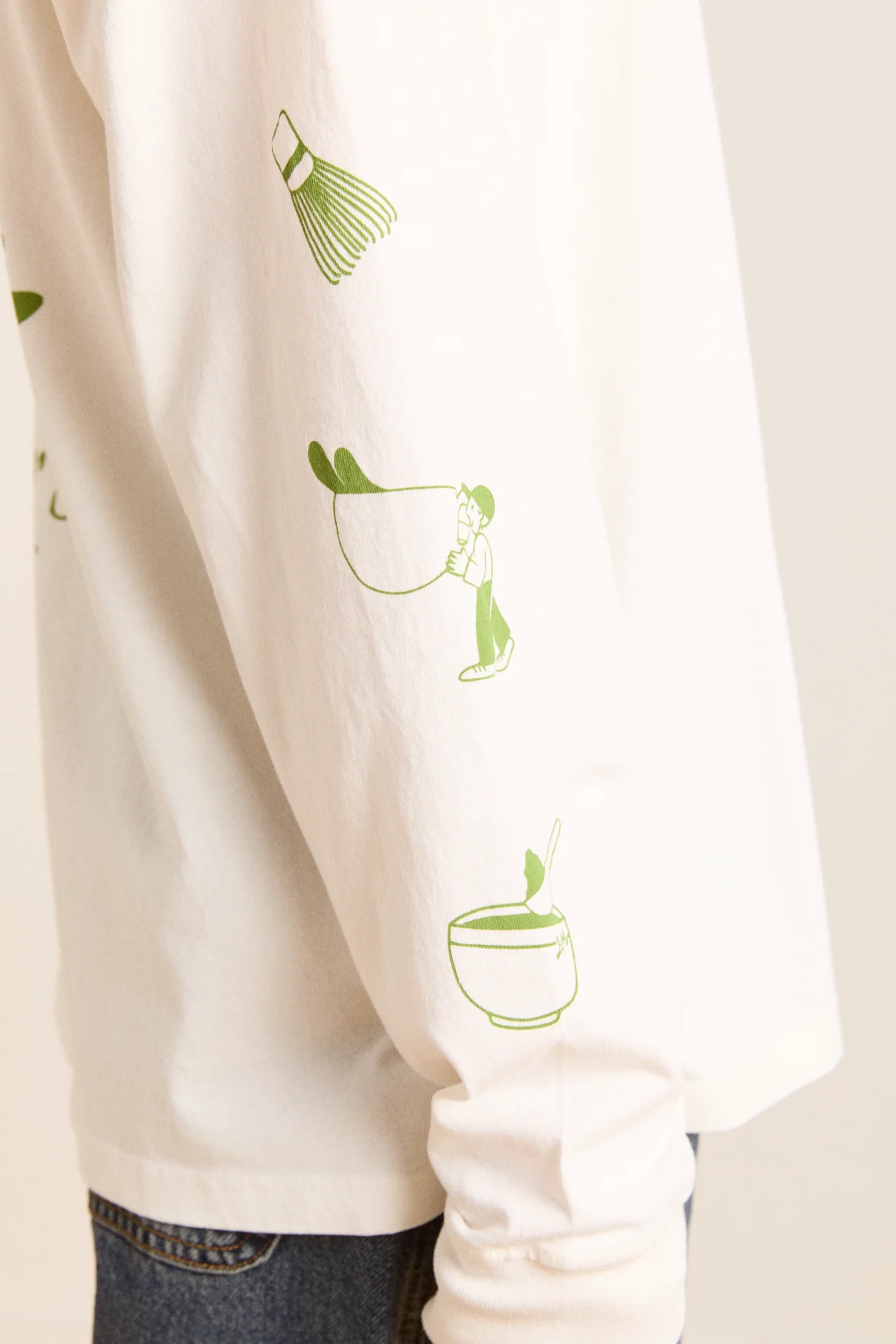 matcha moments long sleeve tee - ecru