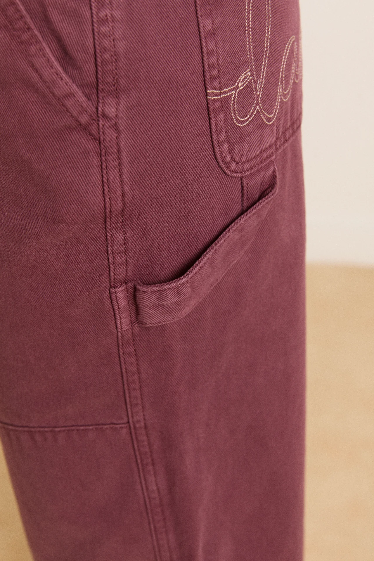 drew jeans - burgundy