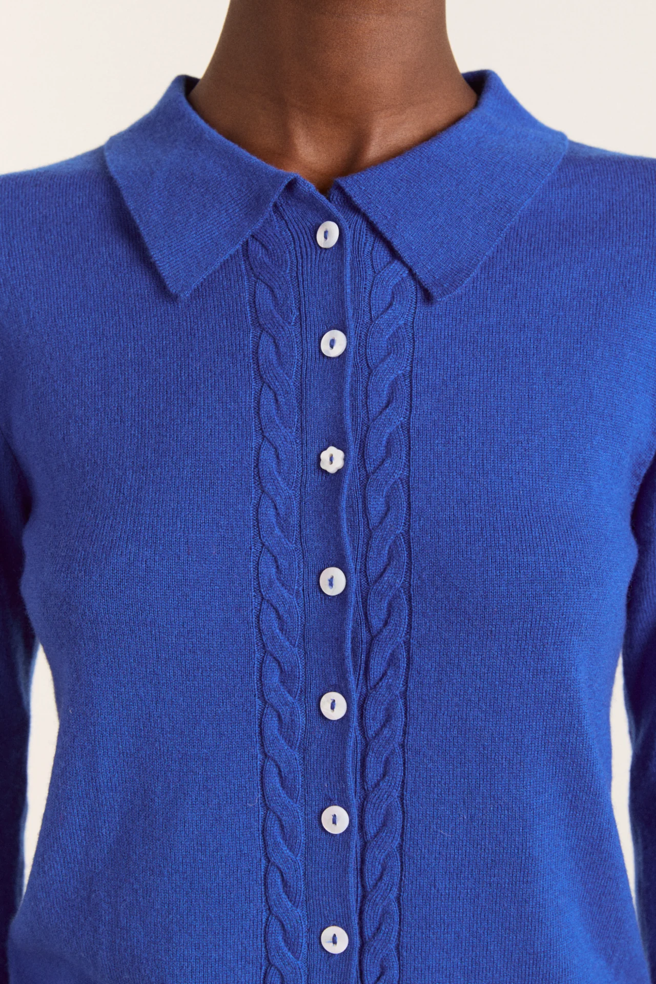 voula wool and cashmere blend cardigan - blue