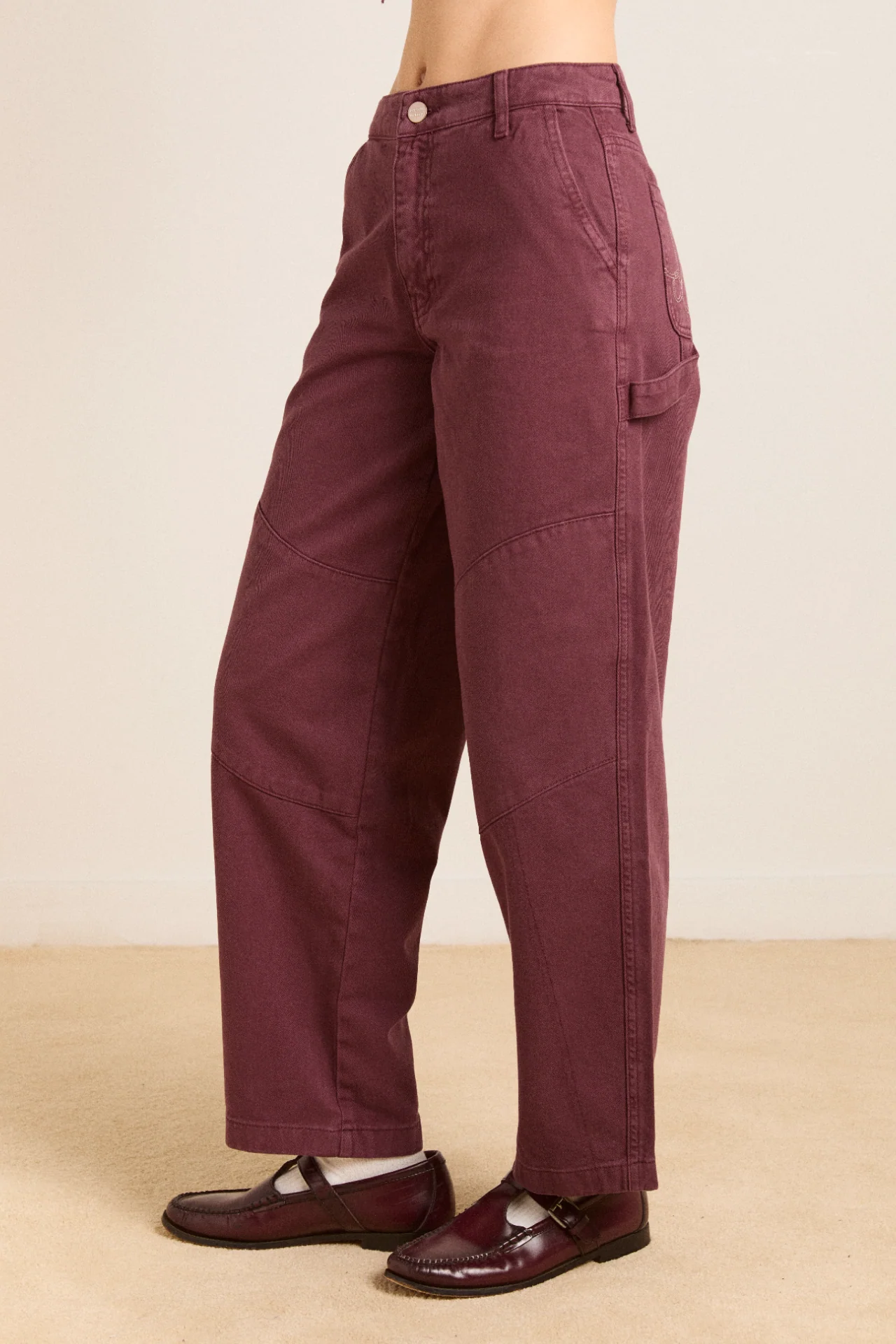 drew jeans - burgundy