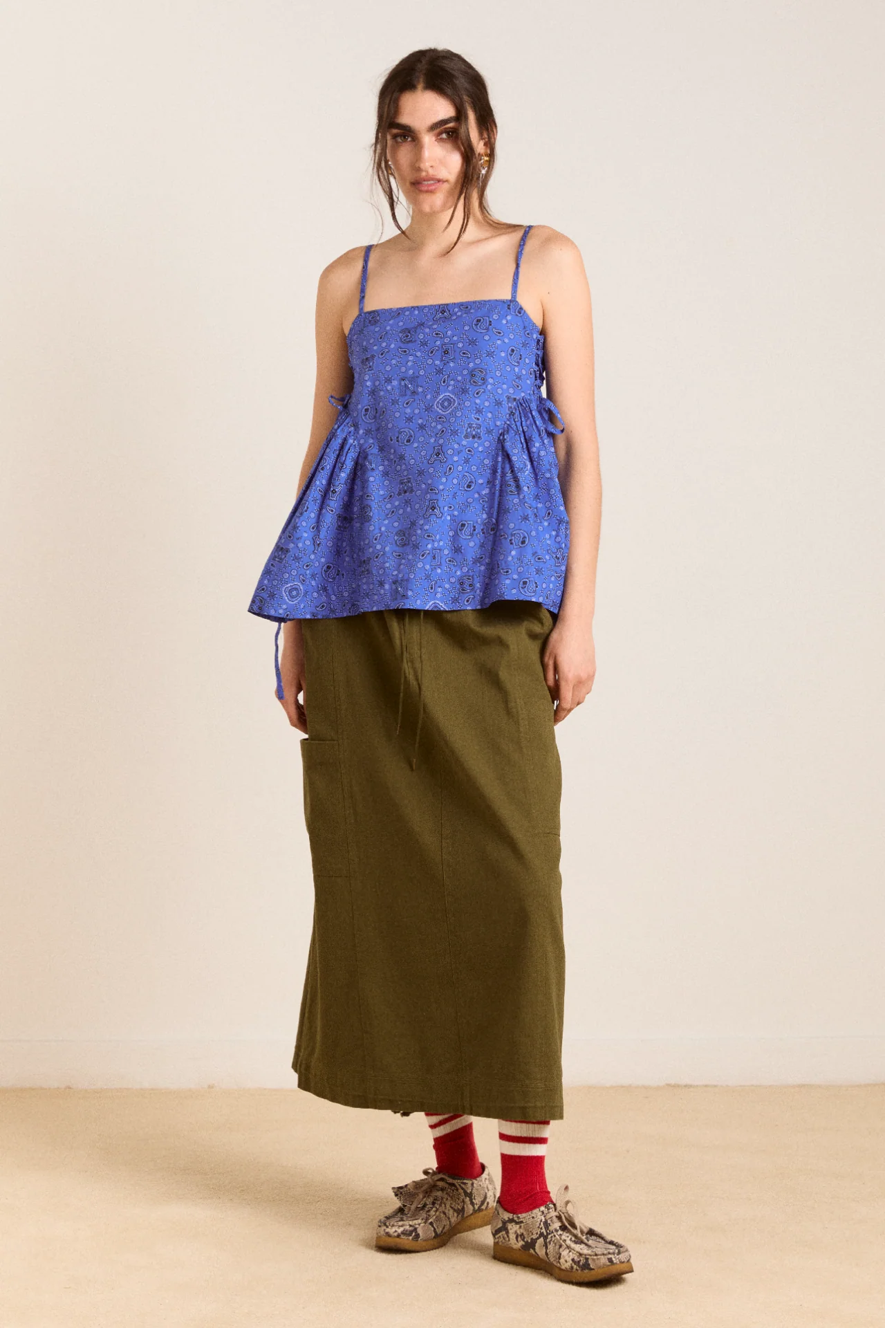 cressida cami - blue paisley