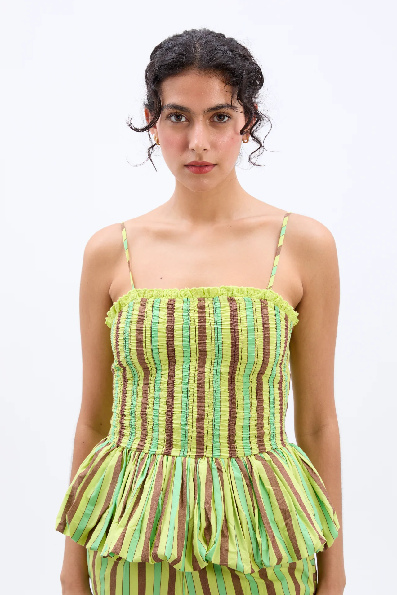 bethan bubble cami - tropical business stripe