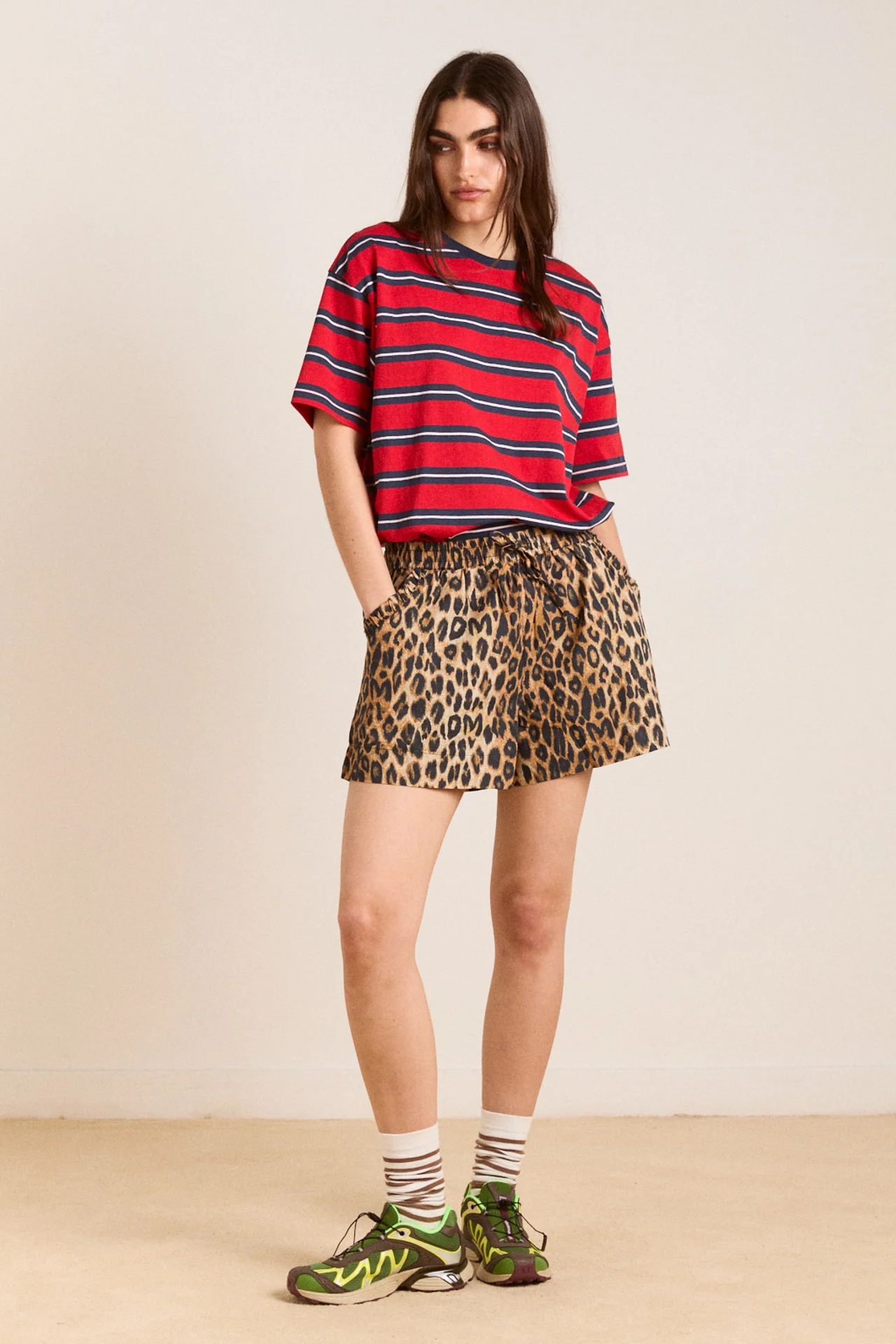 leopard pull on shorts