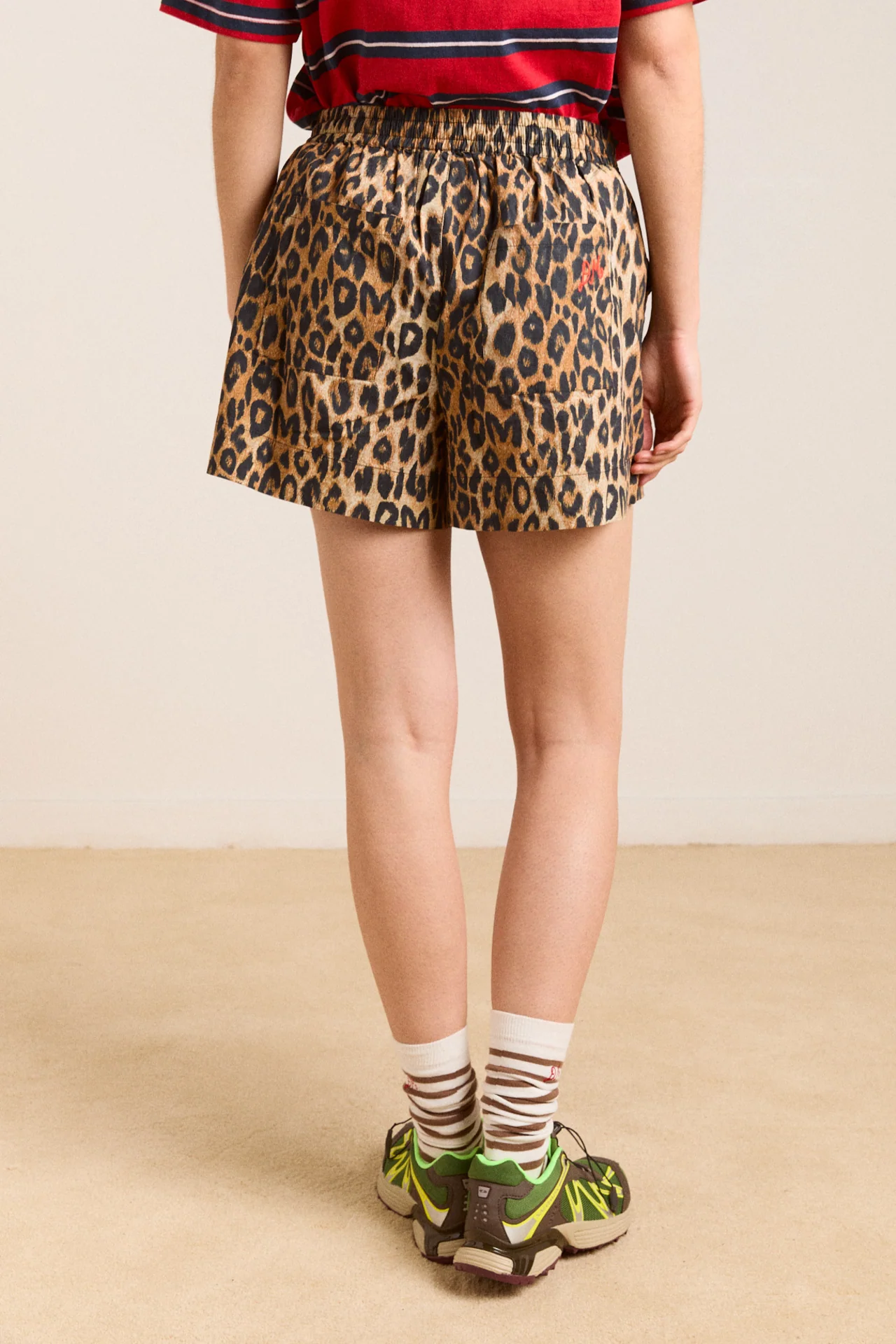 leopard pull on shorts