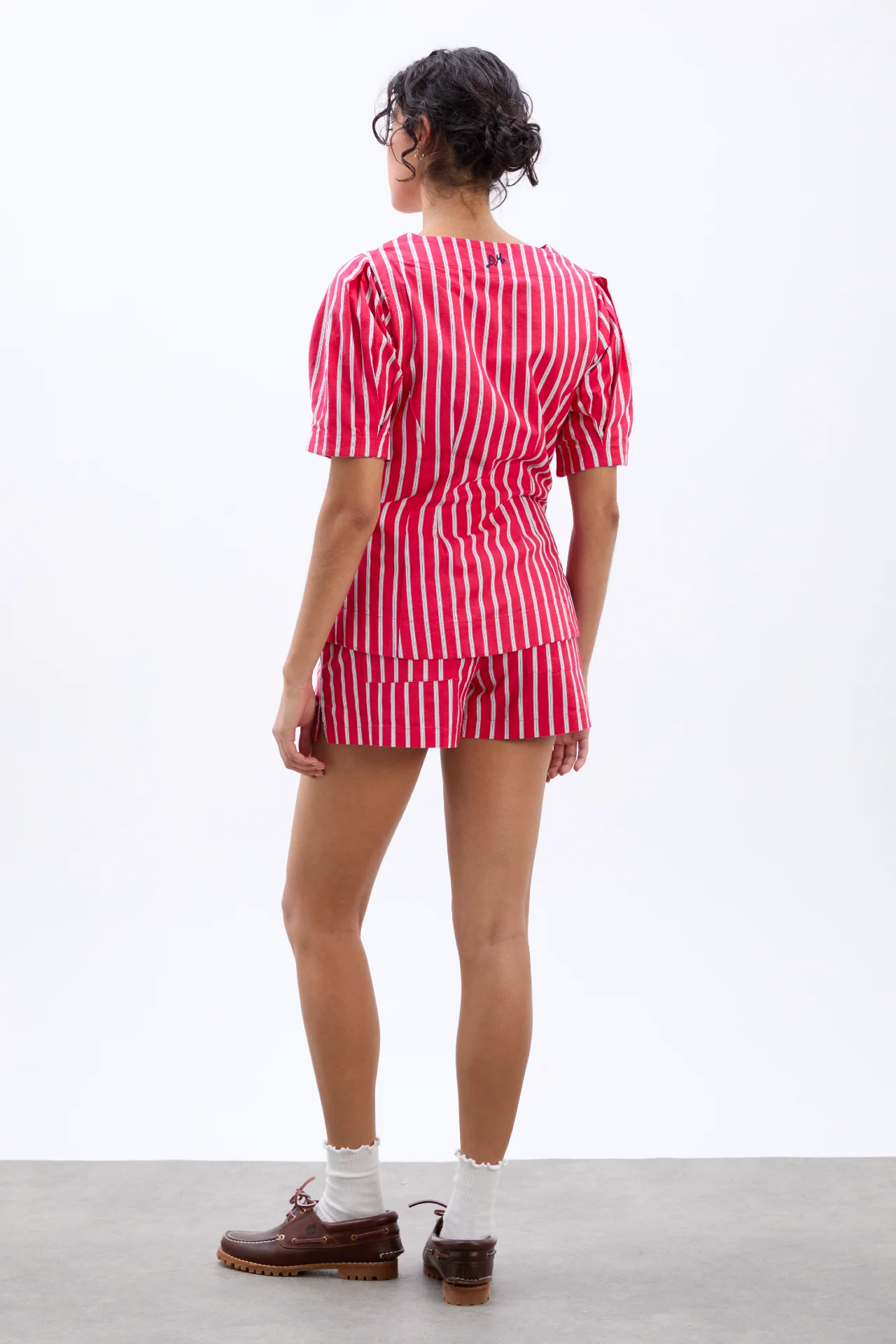 shell blouse - red stripe
