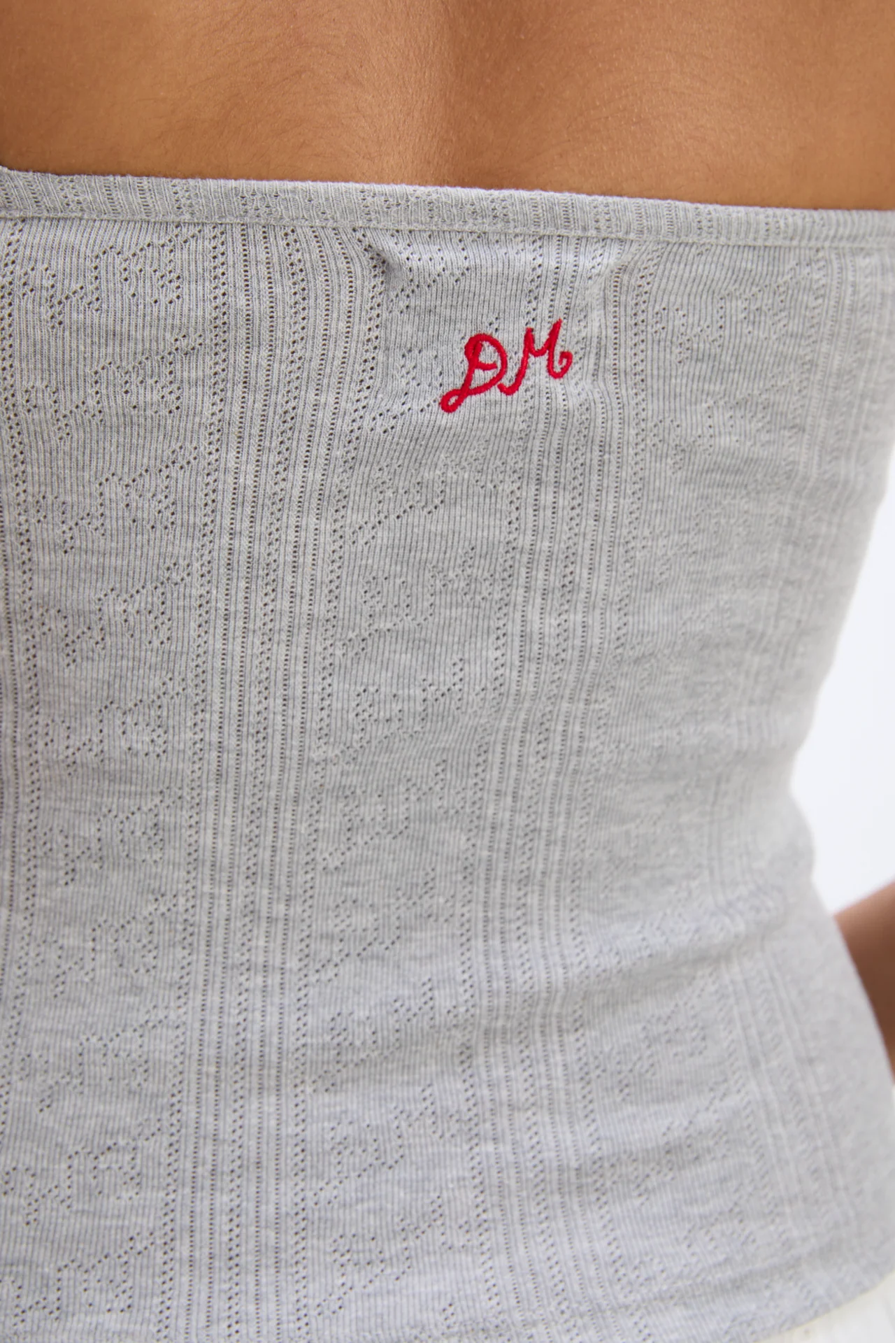 dove pointelle strappy cami - grey