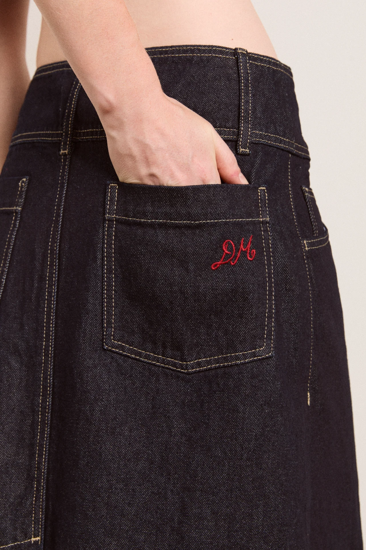 raye denim skirt - dark indigo