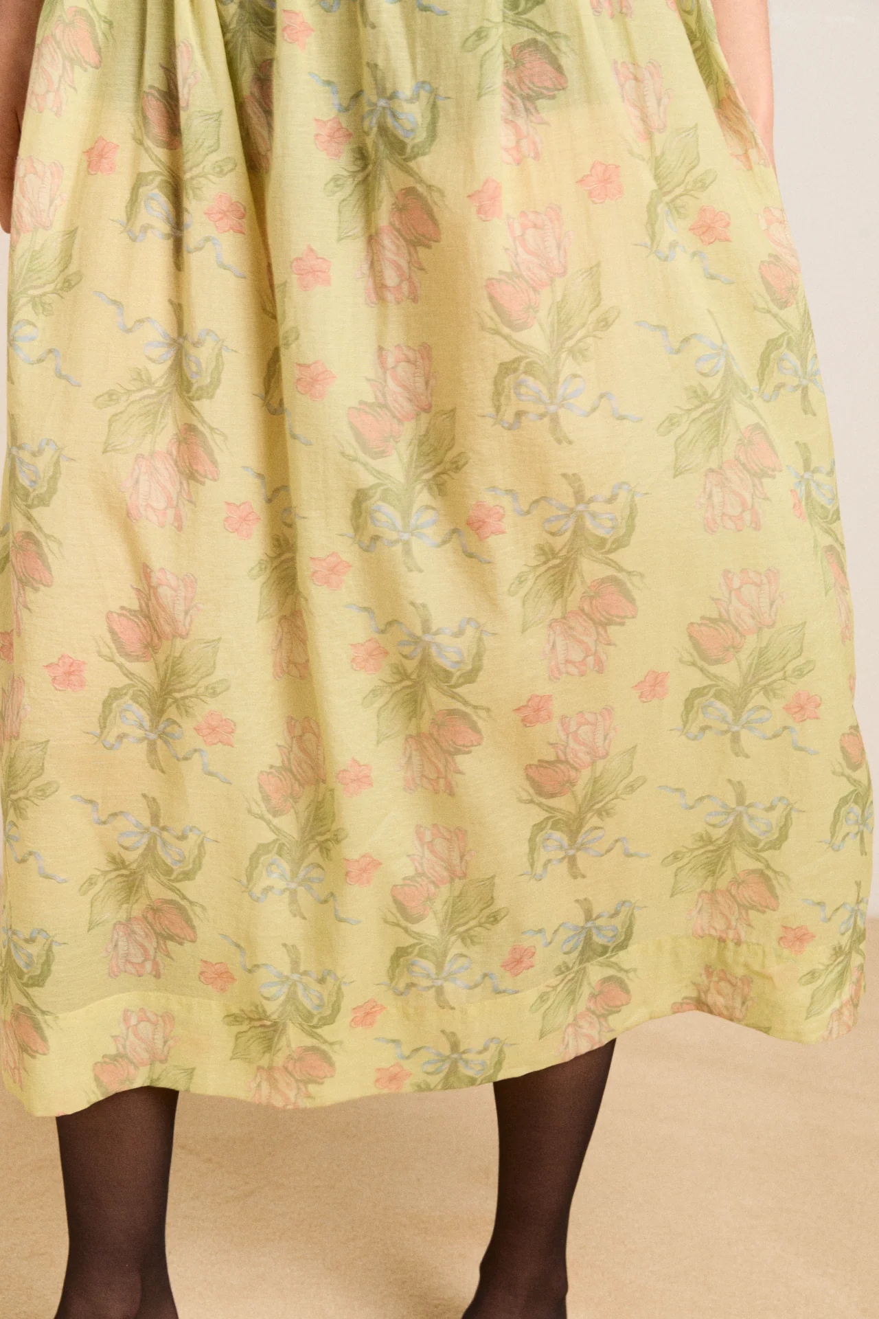 raphaela ruffle midi dress - sheer tulip olive