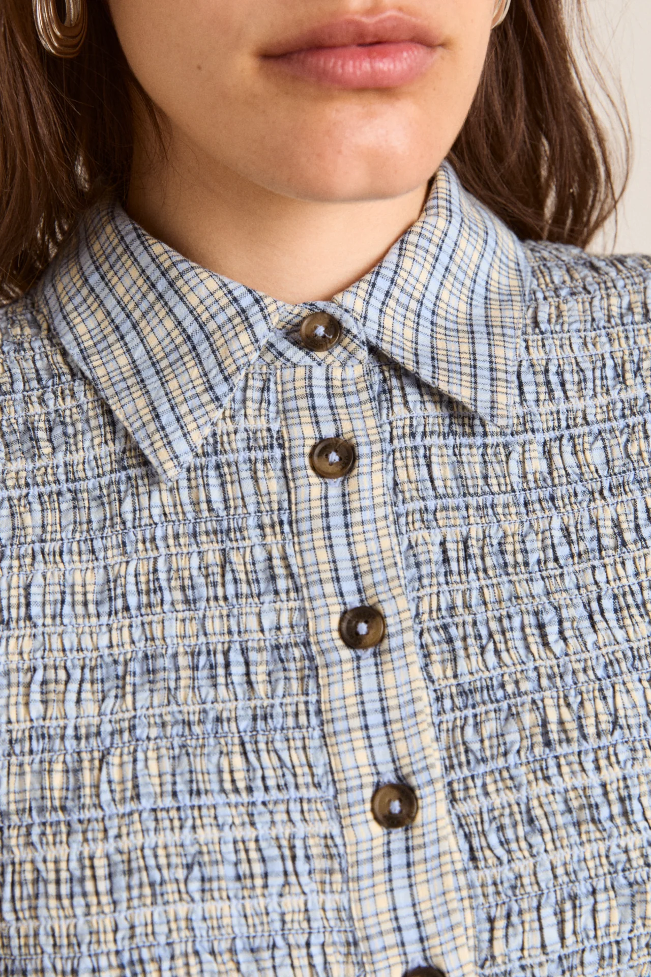 bora mini dress - cloudy check