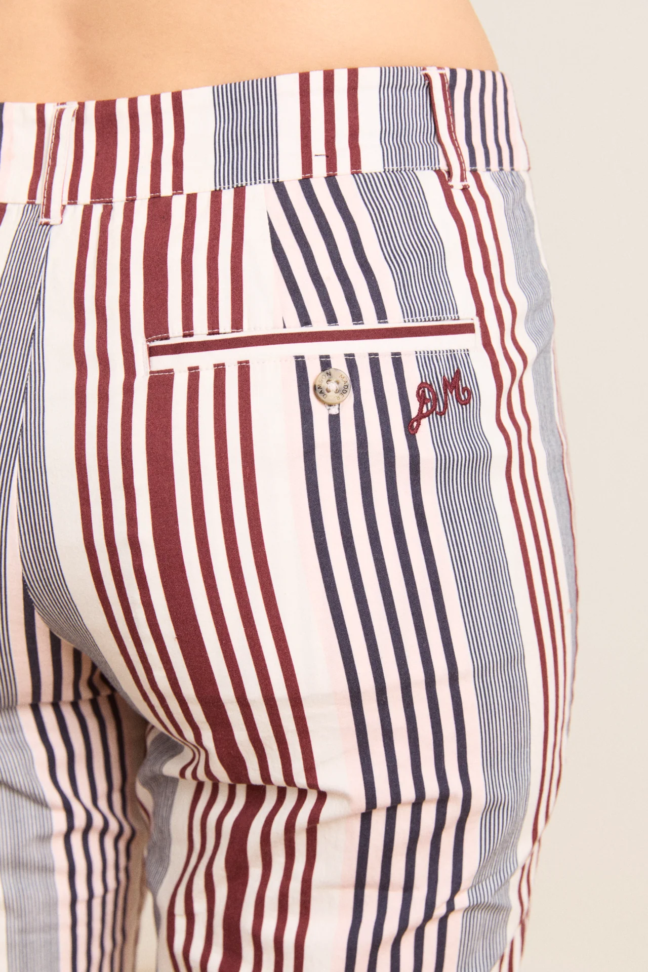 gaia capri trouser - multi business stripe