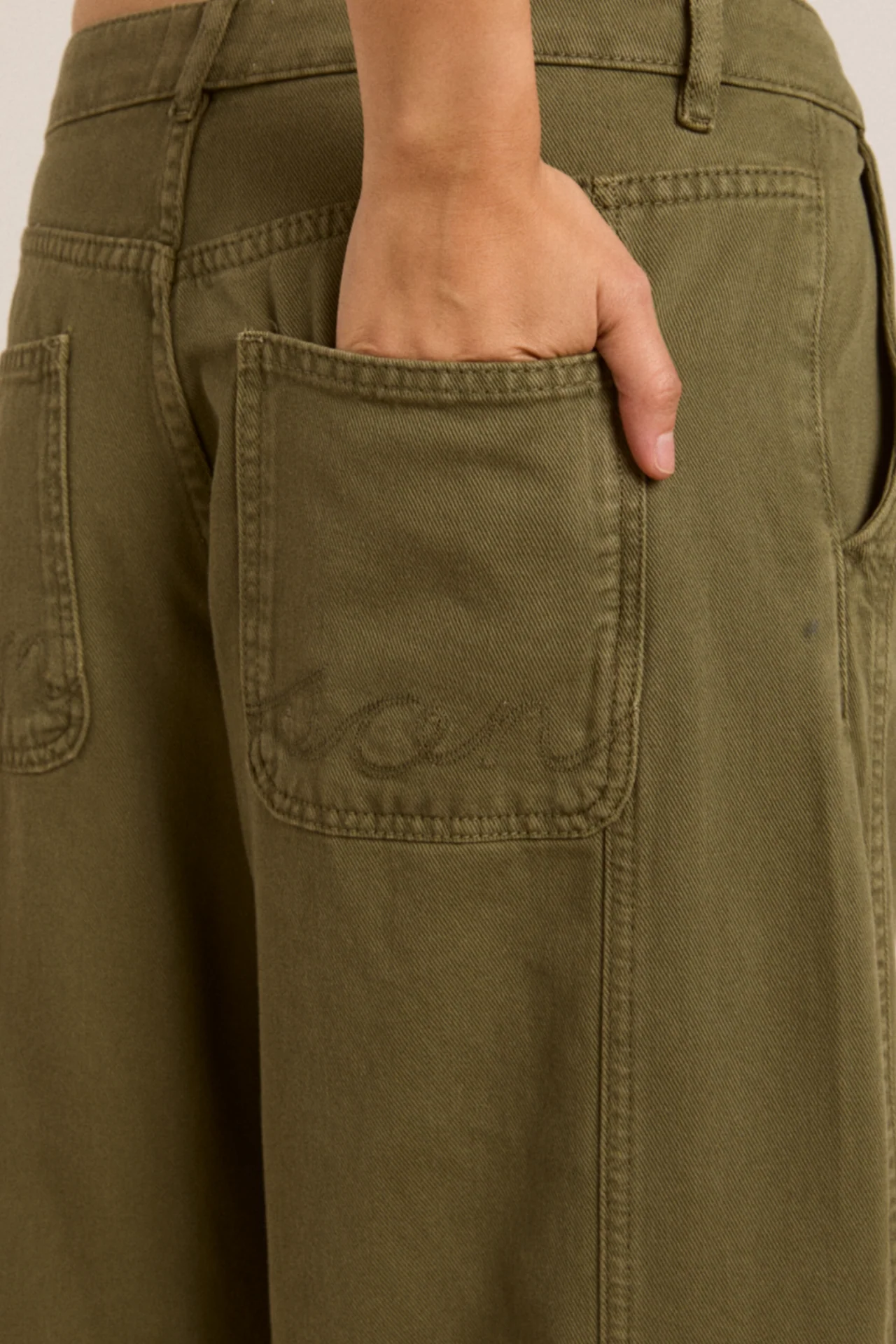 wylie turn up jeans - khaki