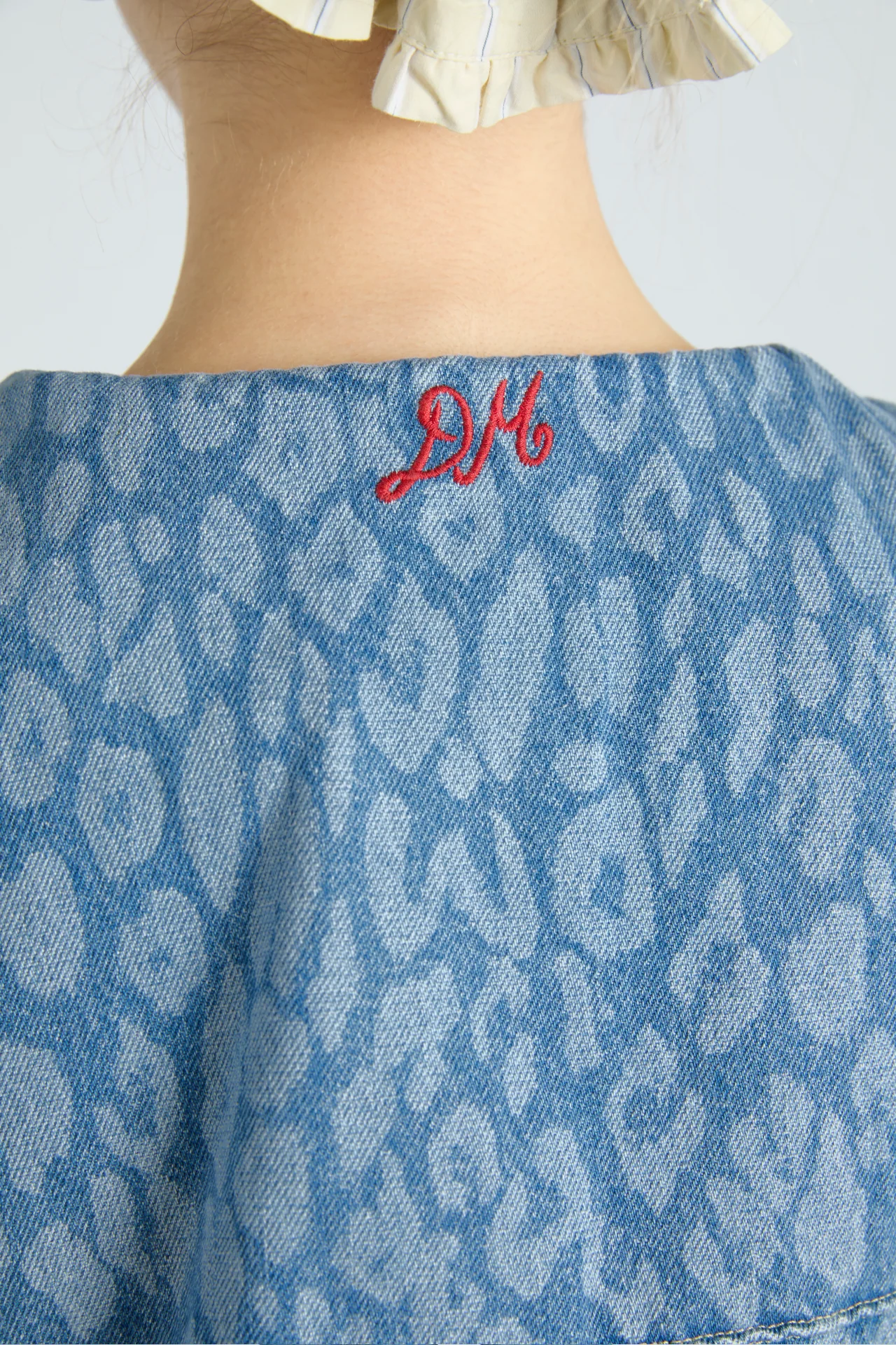 goldie dress - denim leopard laser