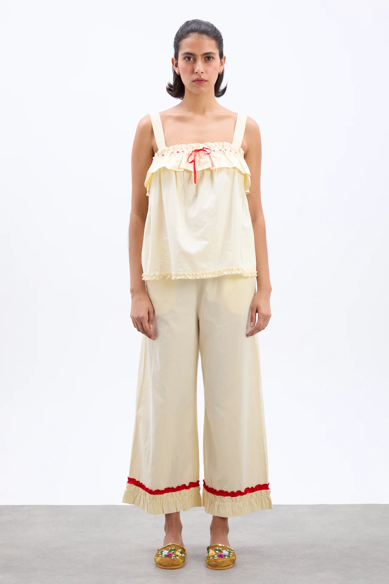 tula wide strap smock cami - butter/red