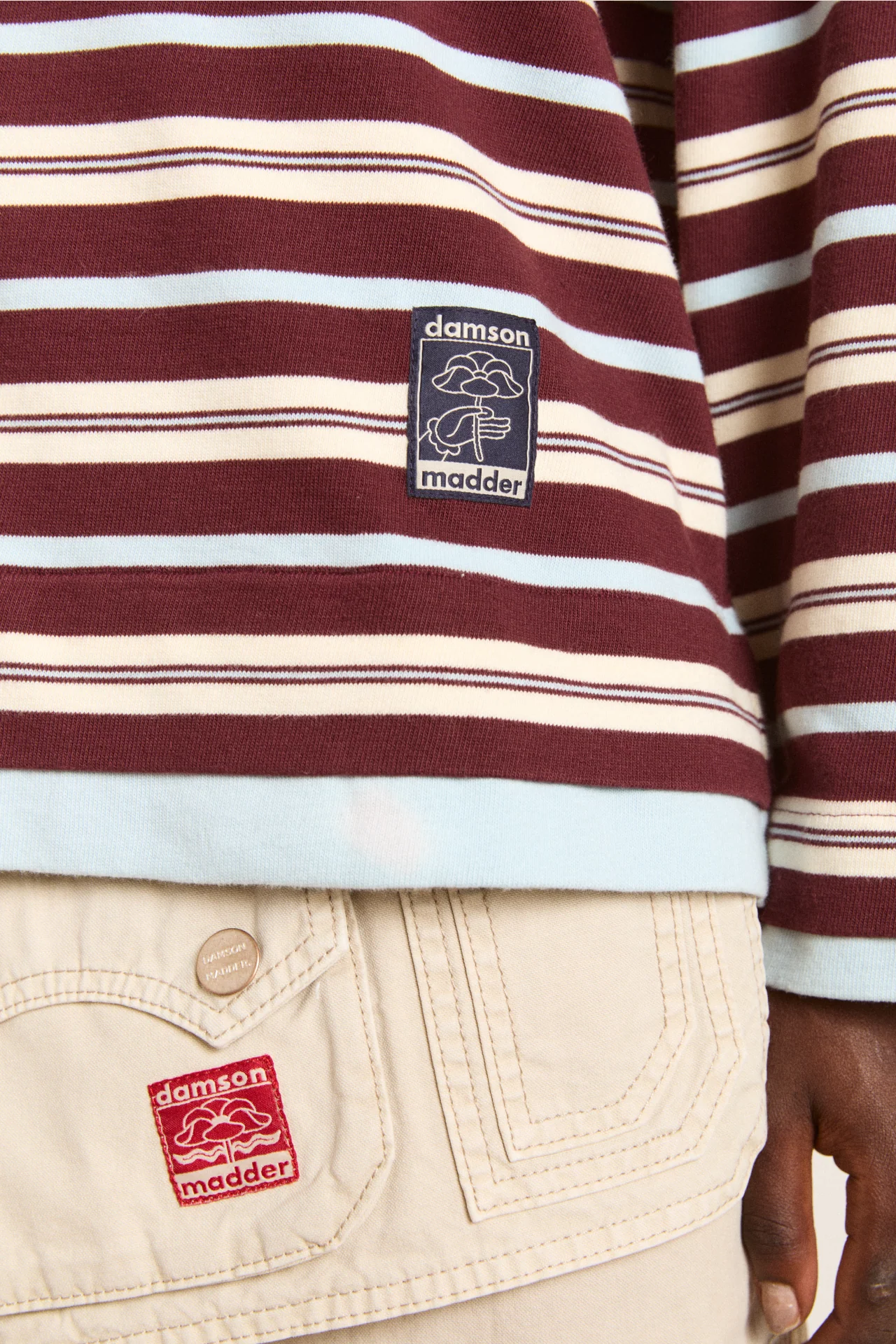 noah cinch layered rugby - choc stripe