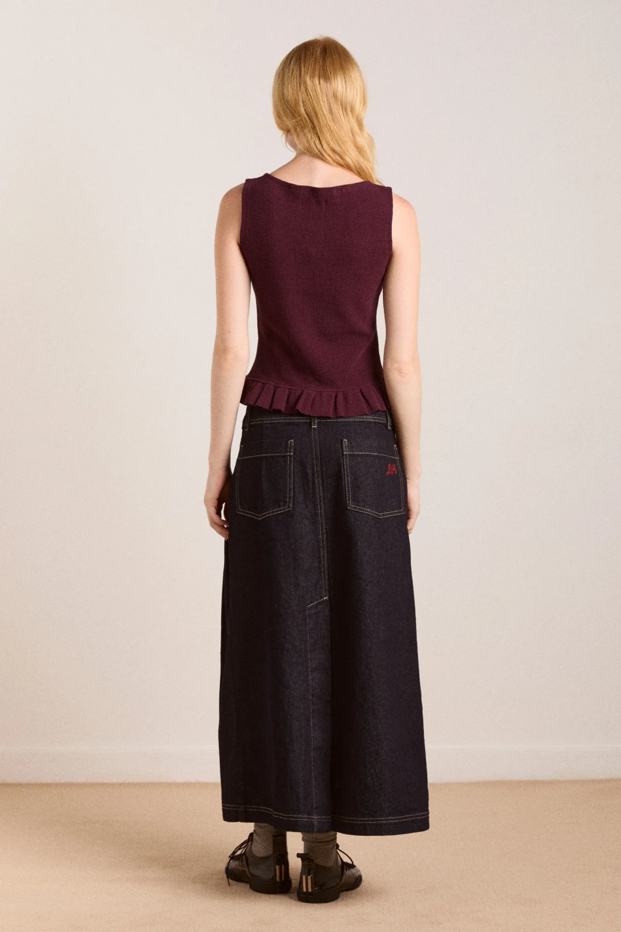 raye denim skirt - dark indigo