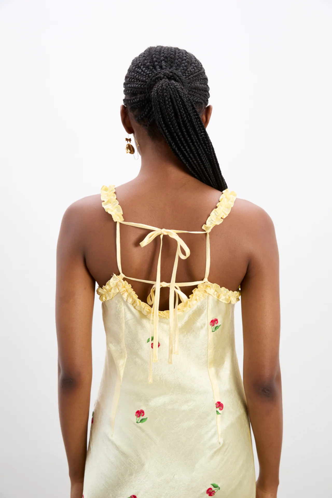 simone slip midi dress - butter yellow