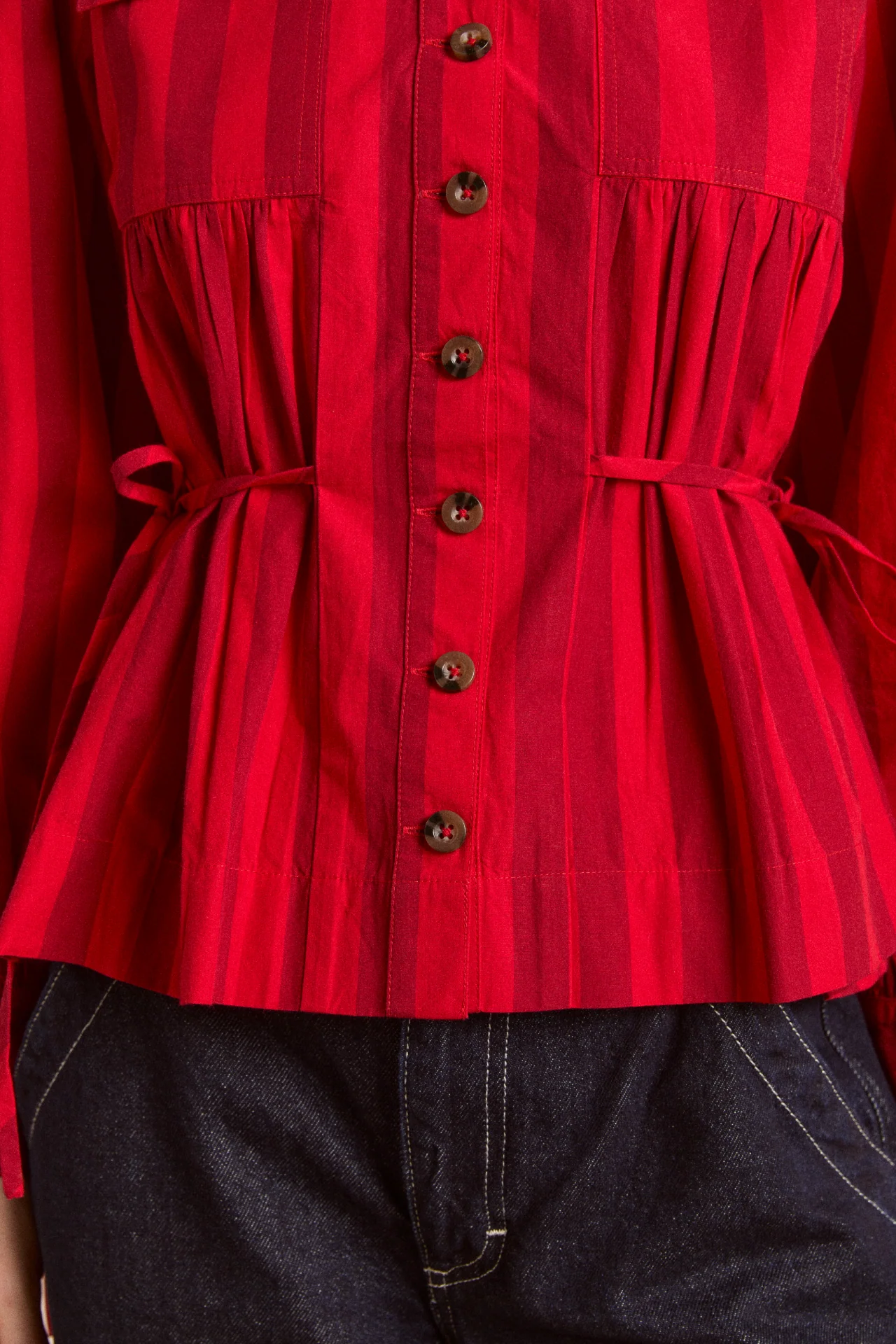 charlize blouse - red stripe