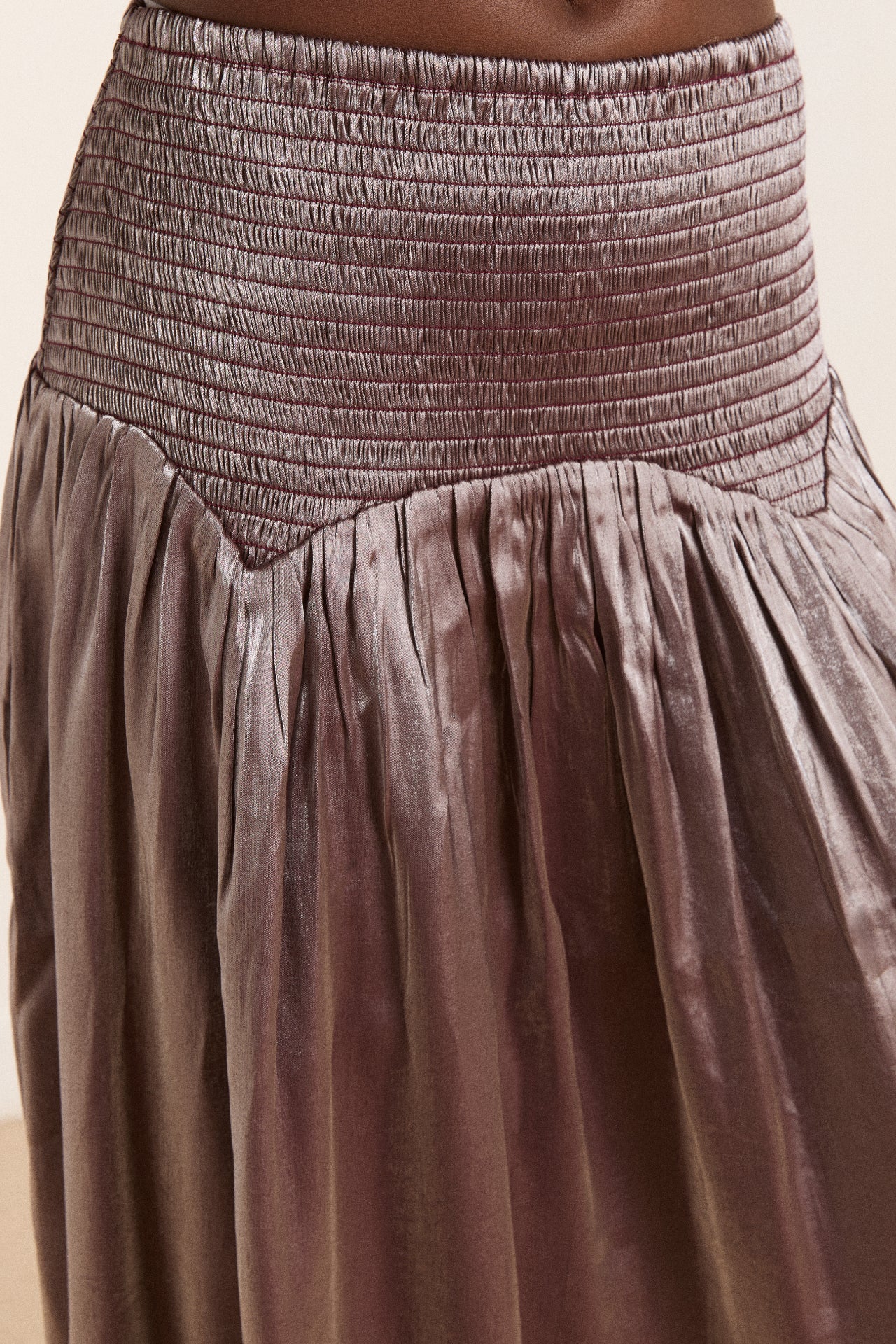 layla midi skirt - glass satin