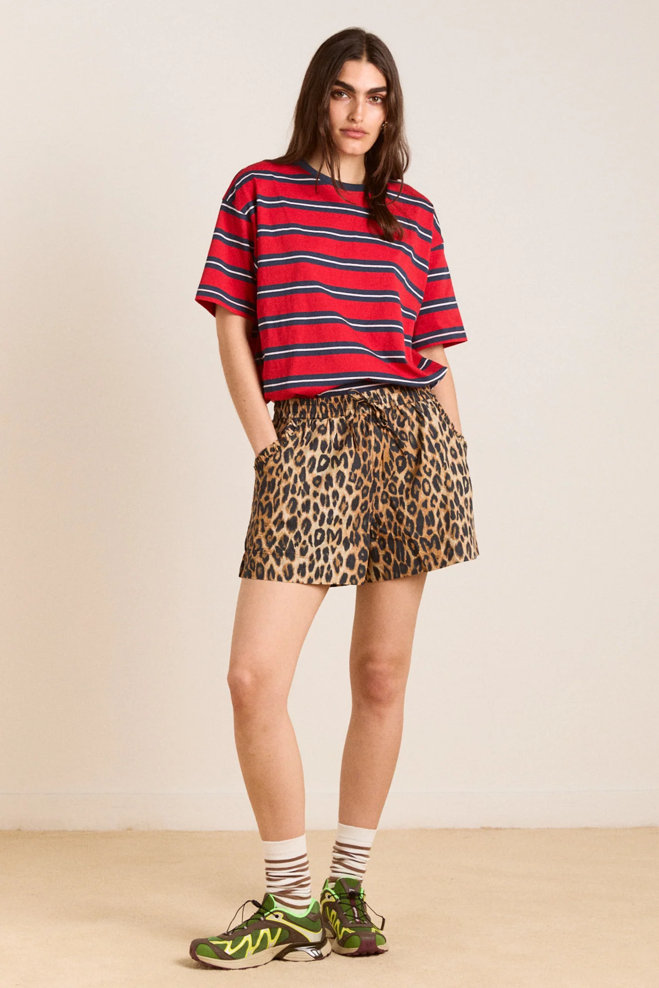leopard pull on shorts