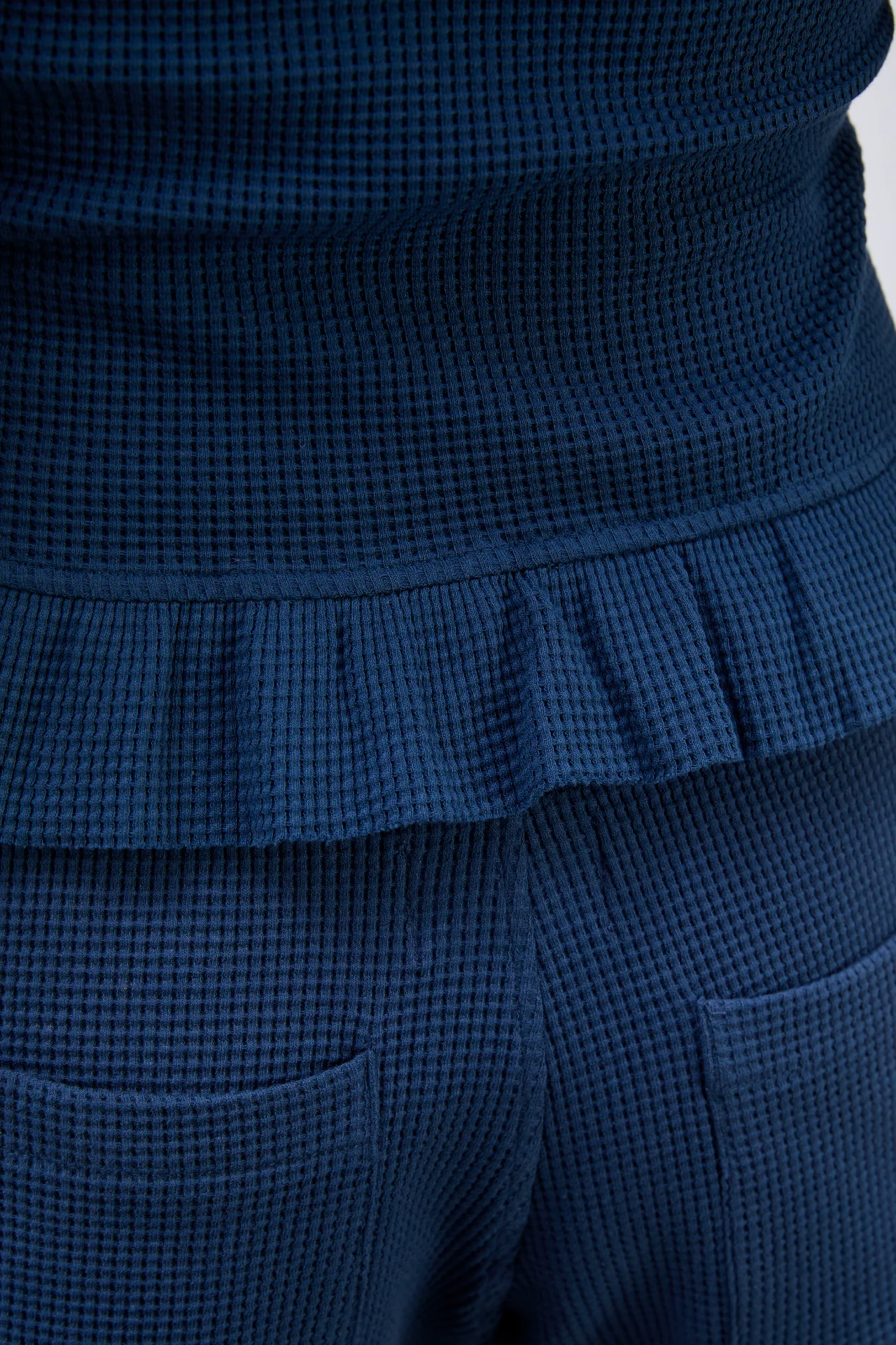 hattie waffle cami - navy/butter