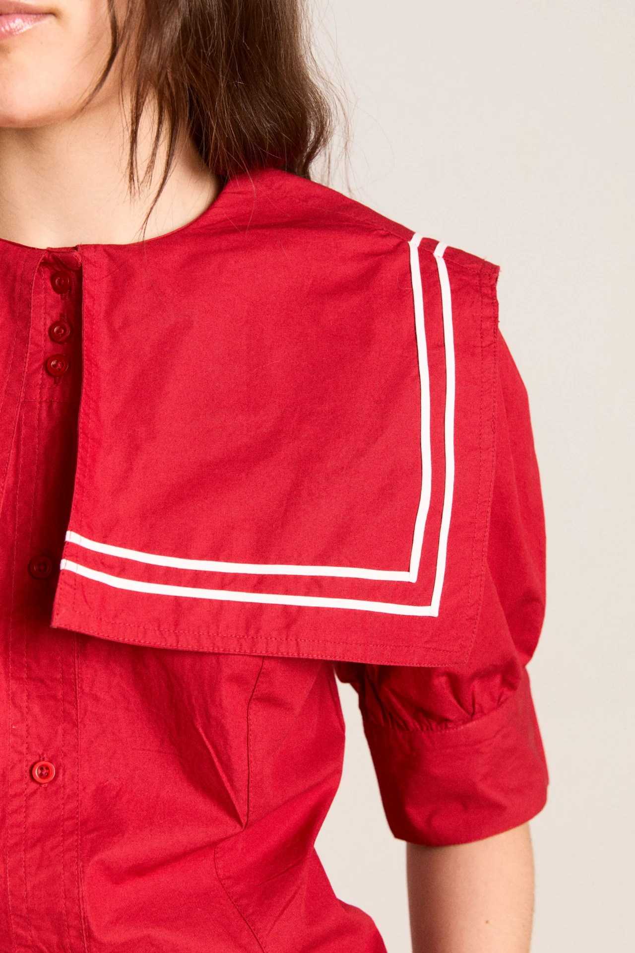 keisha blouse - cherry red